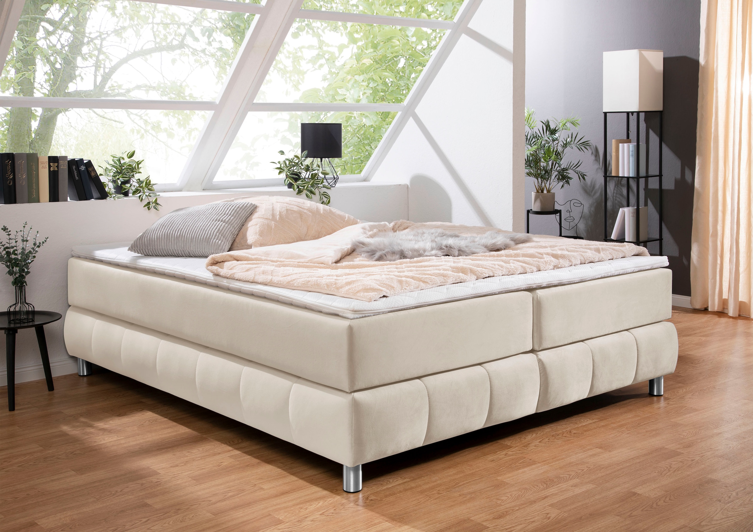 andas Boxspringbett "Salo", Ohne Kopfteil, inkl. Topper, auch in Überlänge günstig online kaufen