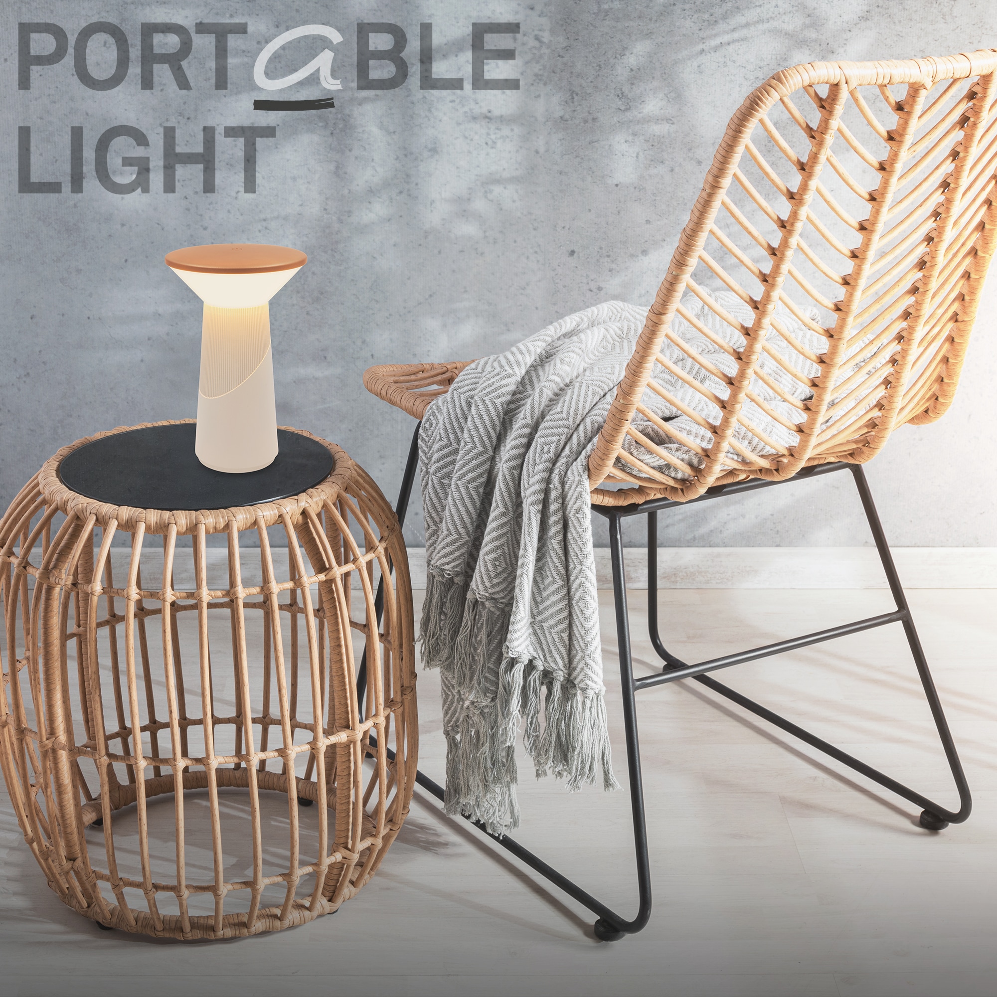 Briloner Leuchten LED Tischleuchte »PILIA« LED-Board 1 Stk. Warmweiß 15x24 cm, Akku tauschbar, Indoor/Outdoor, Wohnzimmer, Balkon