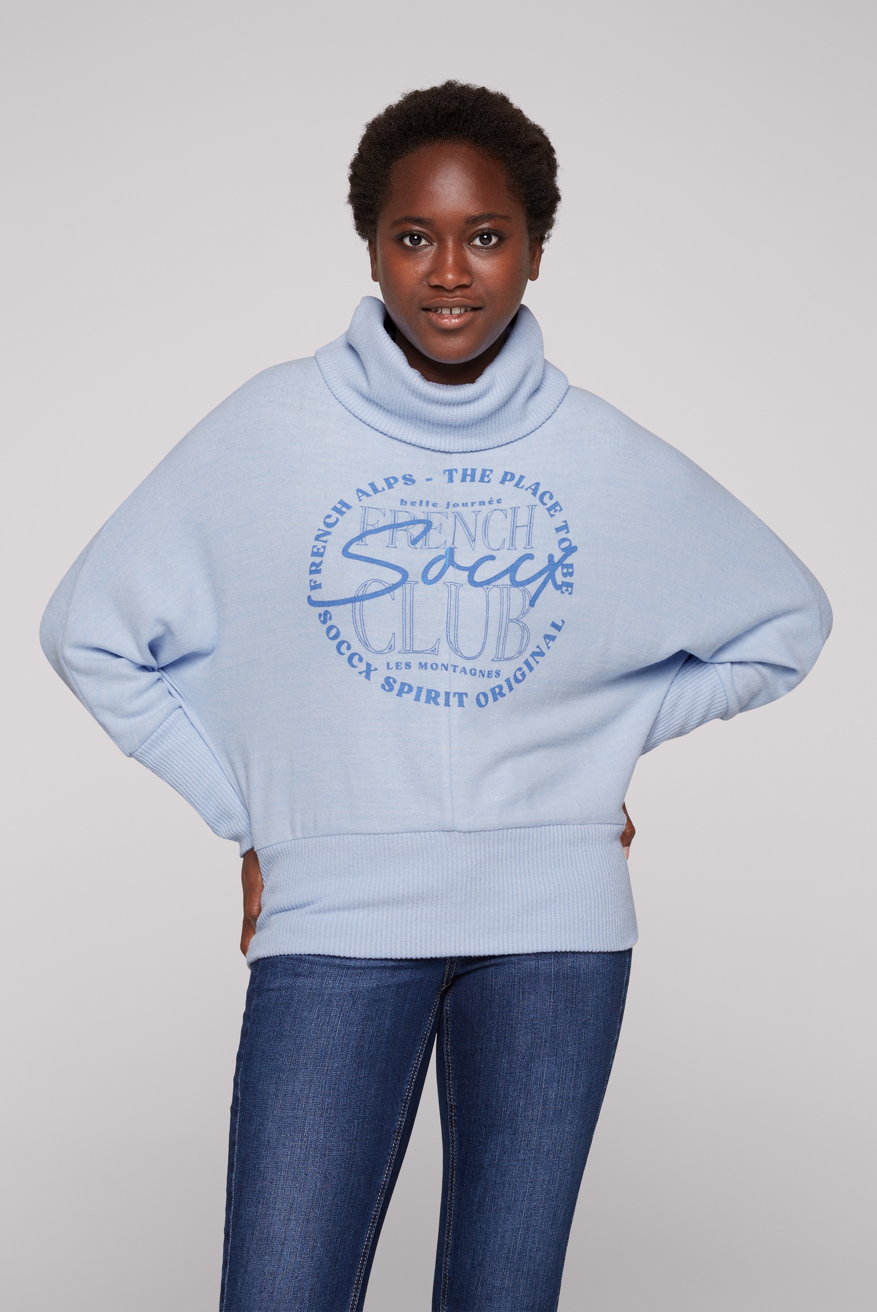 SOCCX Rollkragenpullover su Elasthan-Anteil