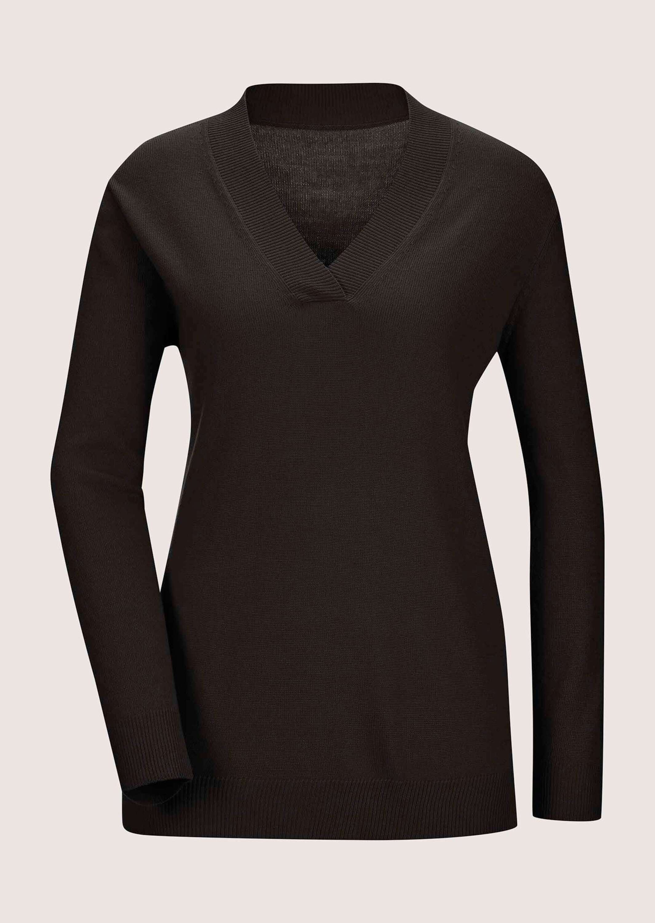 MADELEINE Longpullover »Pullover Feinstrickpullover mit V-Ausschnitt«