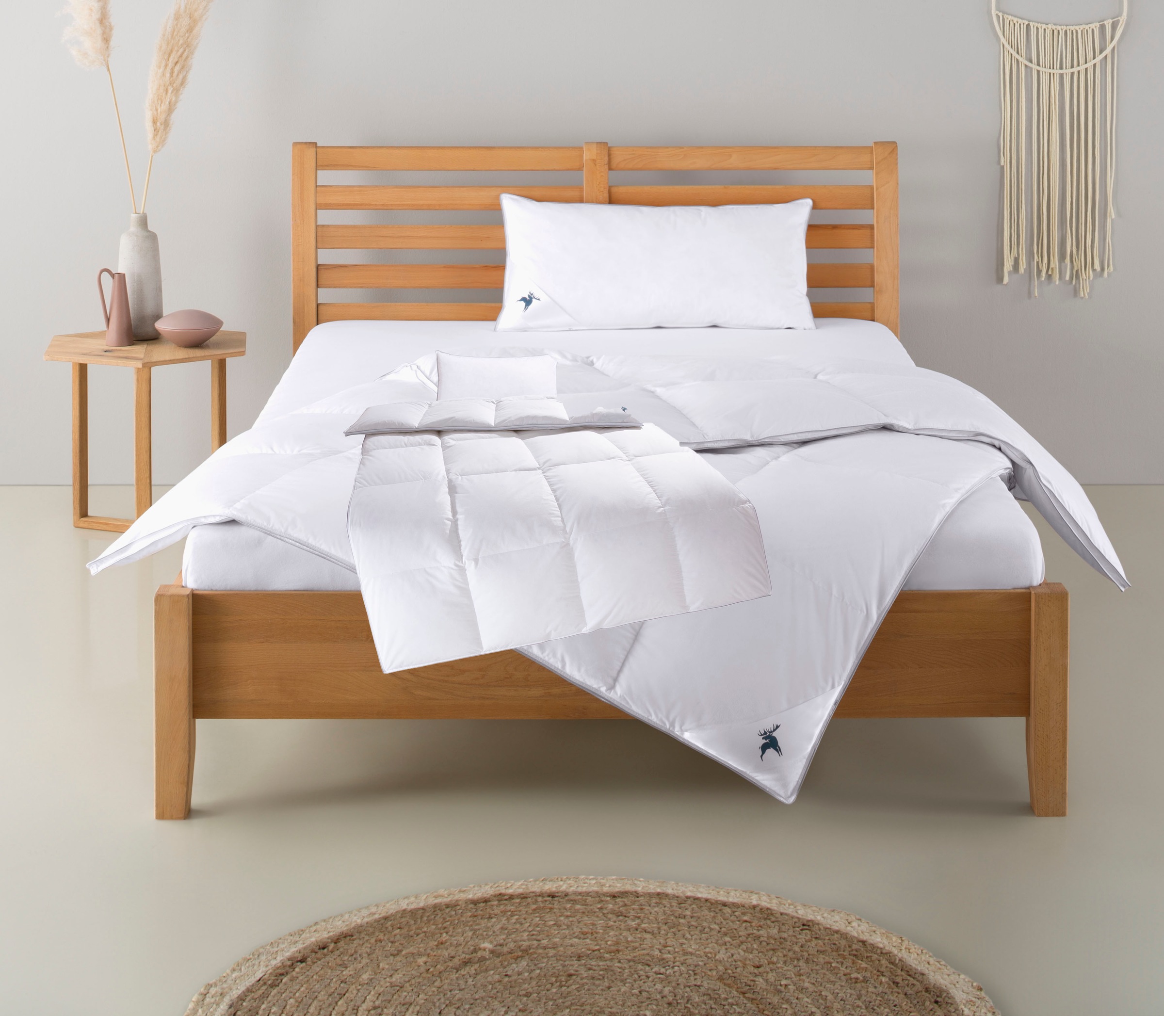 Älgdröm Daunenbettdecke + Kopfkissen "Lodiken, Bettdecke 135x200 cm, 155x22 günstig online kaufen