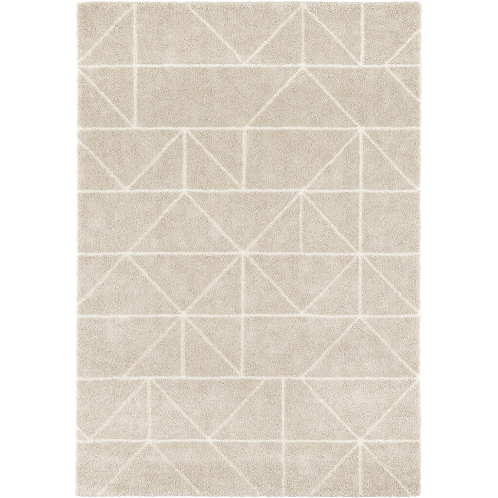 Wohnen Teppiche ELLE DECORATION Teppich »Arles«, rechteckig, 17 mm Höhe, Dichtgewebt, Geometrisches Muster, Hoch-Tief Struktur, 