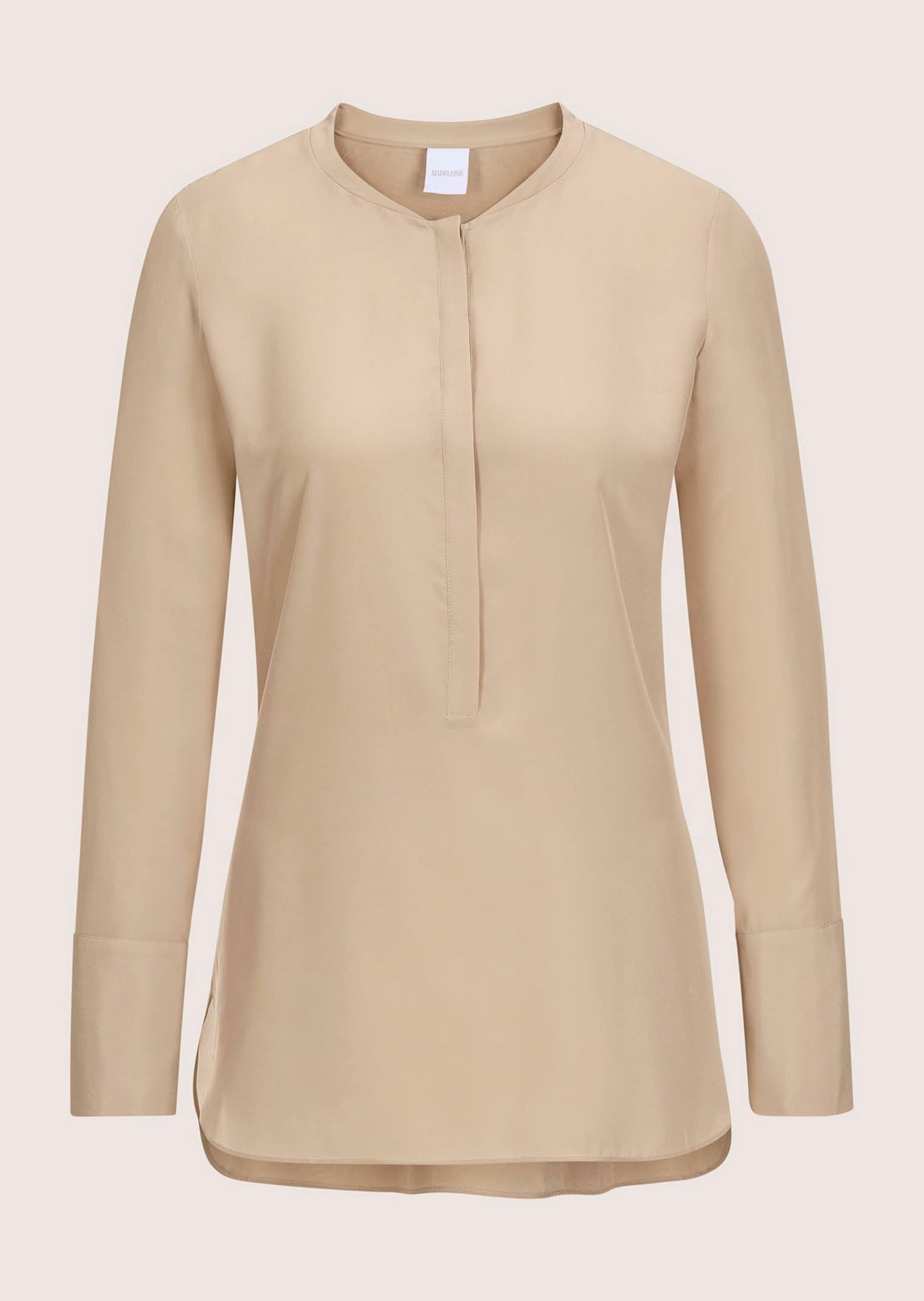 MADELEINE Hemdbluse "Bluse Lange Seidenbluse in kragenloser Form" günstig online kaufen