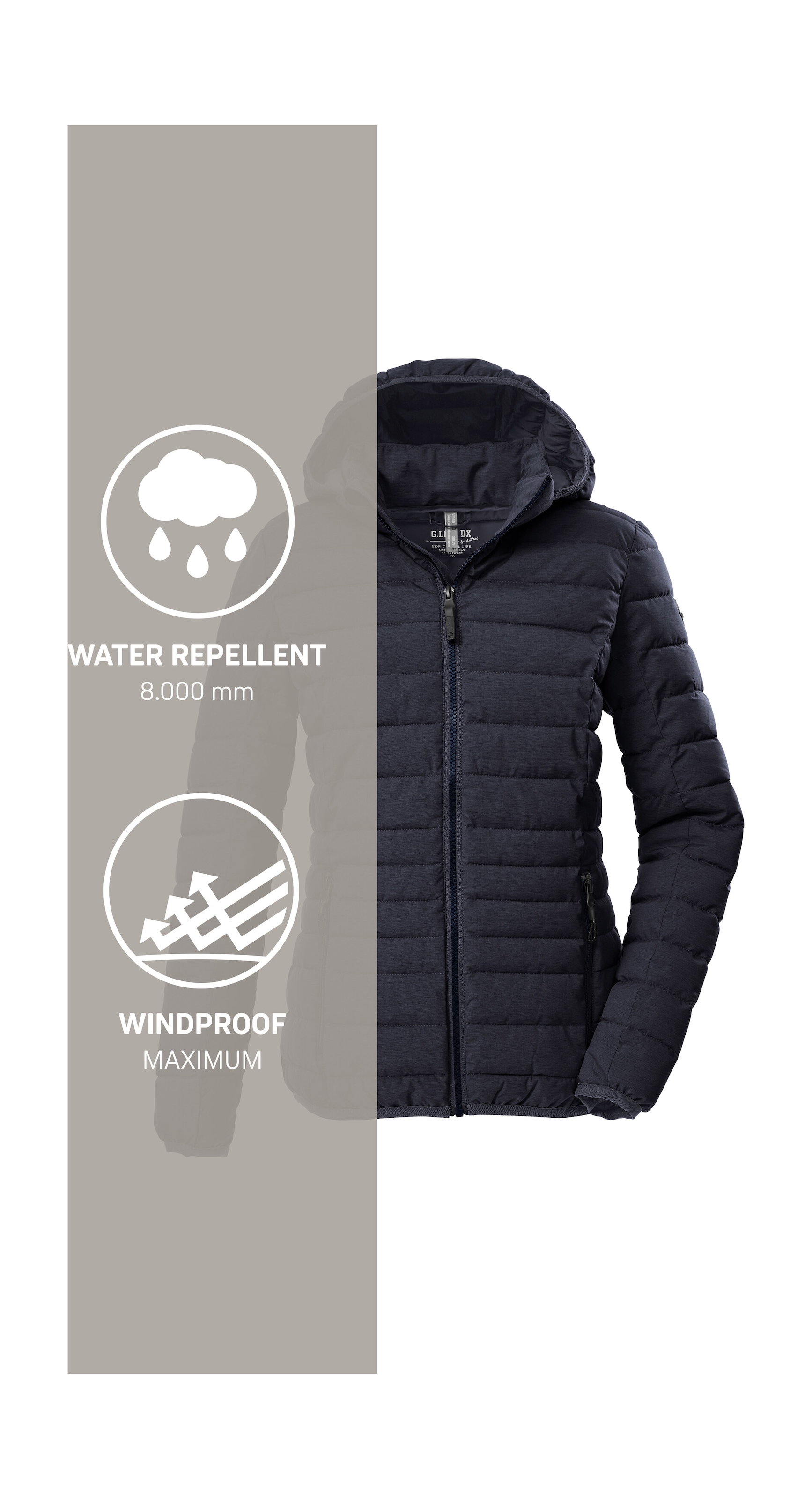 G.I.G.A. DX by killtec Steppjacke »GW 49 WMN QLTD JCKT«, Wind- und wasserabweisende Damen Steppjacke mit 8.000 mm Wassersäule