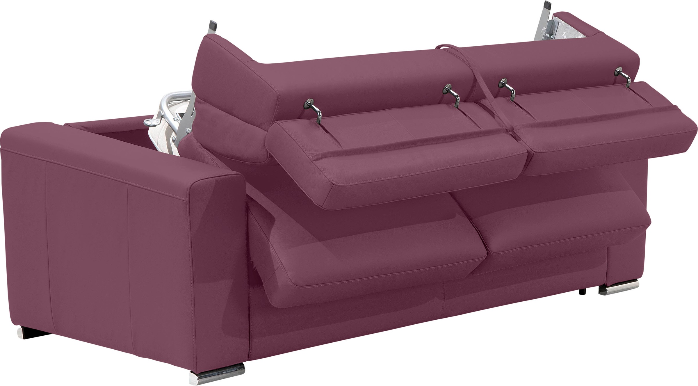 Egoitaliano Schlafsofa »Cabiria, Design und super Sitz- und Liegekomfort«, Sofa inkl. Schlaffunktion, Kopfteile verstellbar, mit Metallfüßen