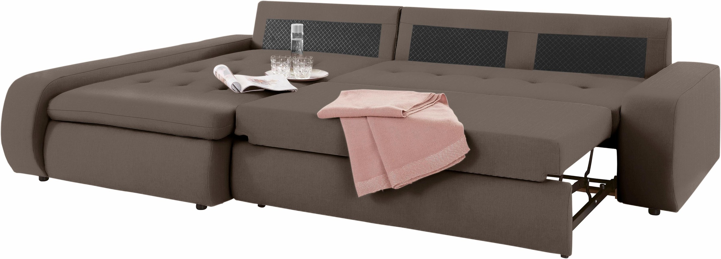TRENDMANUFAKTUR Ecksofa »Indie II, tolle Detailverarbeitung, bequem und komfortabel im Sitz«, XL und XXL, wahlweise mit Bettfunktion, L-Form