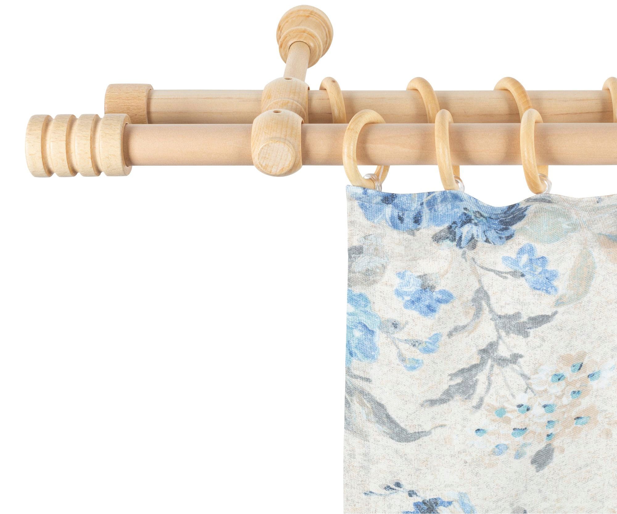 SN DECO GROUP Gardinenstange "Pisa" 2 läufig-läufig Fixmaß 28 mm, Holz, ver günstig online kaufen