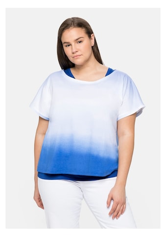 Sheego Tanktop »Shirt«, und Shirt im Lagenlook, in gebatikter Optik kaufen