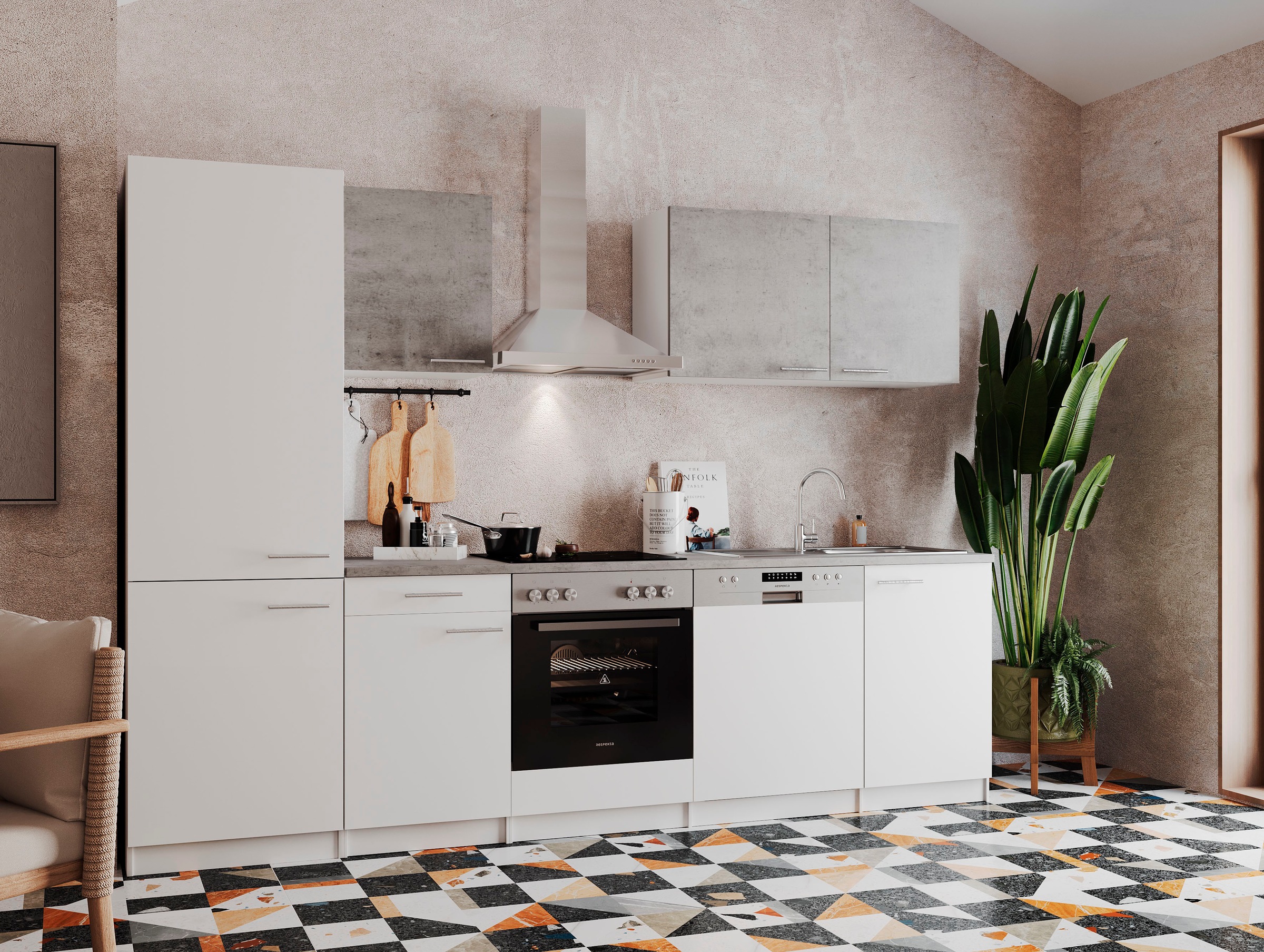 RESPEKTA Küchenzeile "Malia" Breite 280 cm, mit Soft-Close, in exklusiver K günstig online kaufen