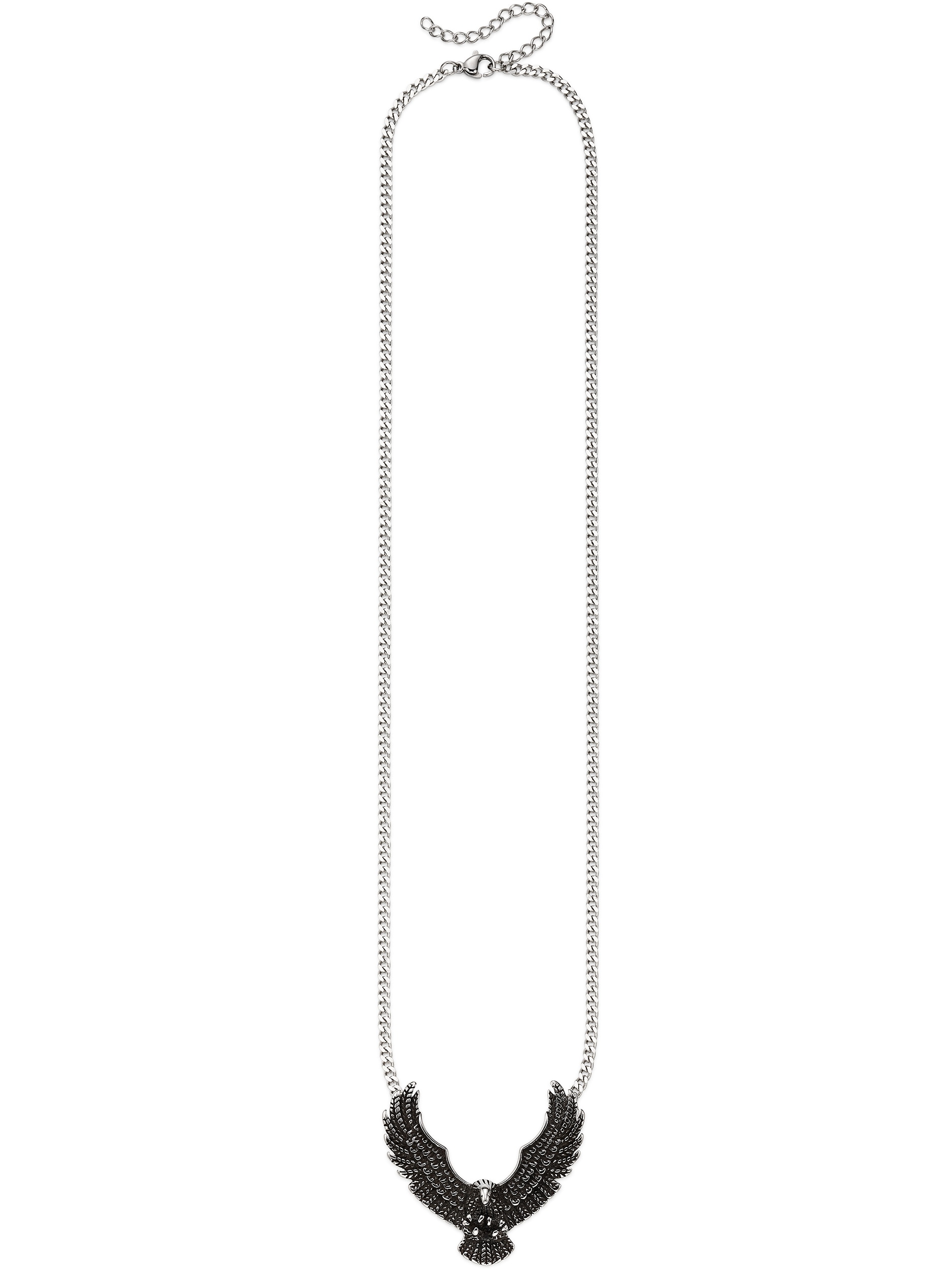 Bruno Banani Kette mit Anhänger »Edelstahlkette mit großem schwarzem Adler-Design Anhänger«