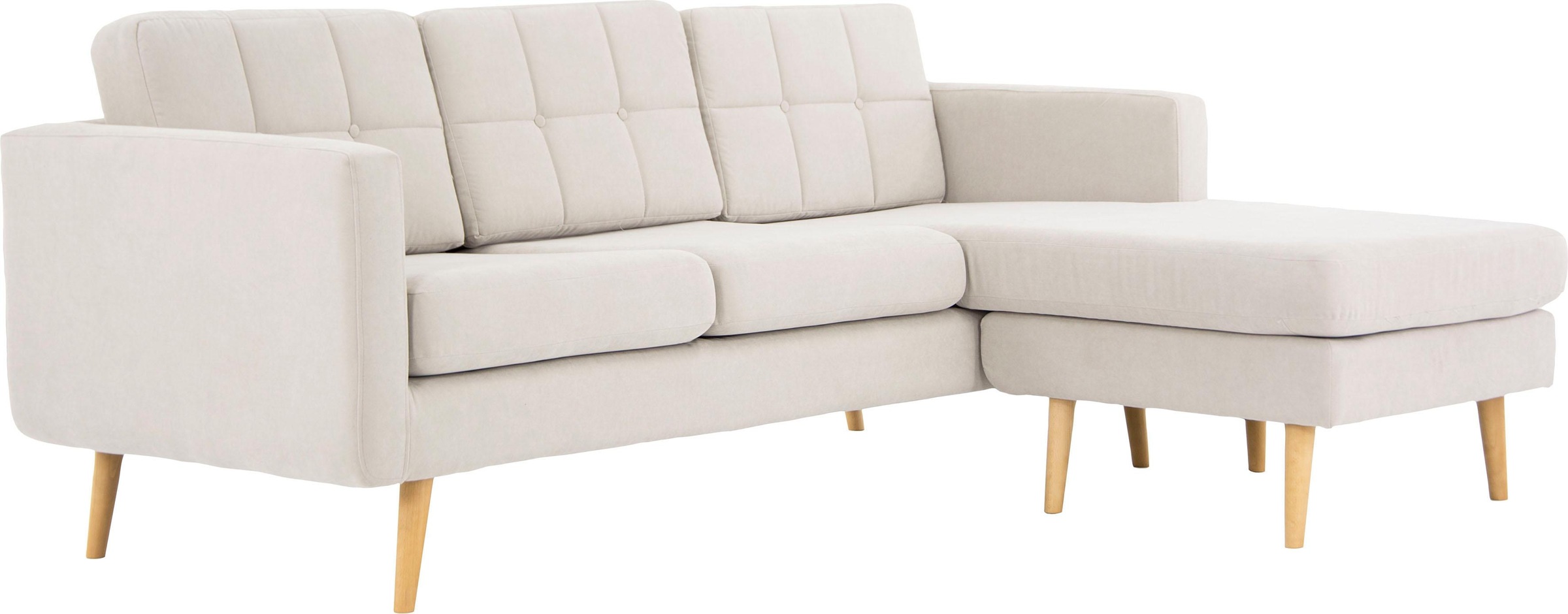 Home affaire Ecksofa »Brest L-Form«, mit Knopfheftung und Steppung im Rücken, geradliniges Design