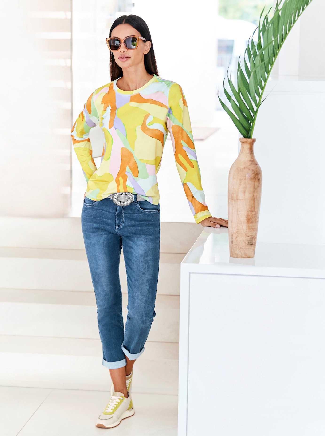 heine Langarmshirt "Druck-Shirt", 1 Stk. günstig online kaufen