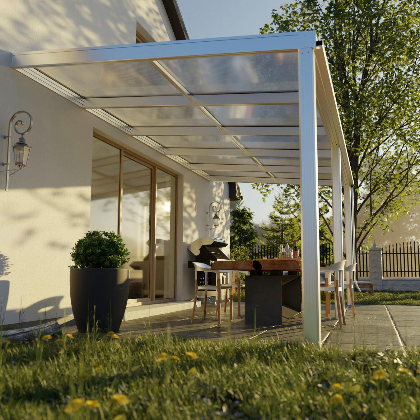 Terrassendach BECKMANN "Exklusiv Gr. 3", grau (anthrazit), B:508cm T:270,7cm, Aluminium, Kunststoff, Terrassenüberdachungen 3