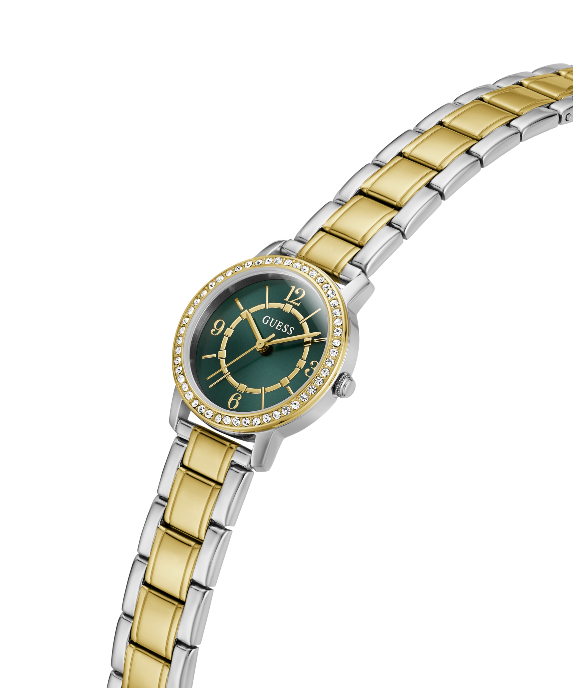 Guess Quarzuhr »MELODY« Armbanduhr, Damenuhr, Edelstahlarmband, analog