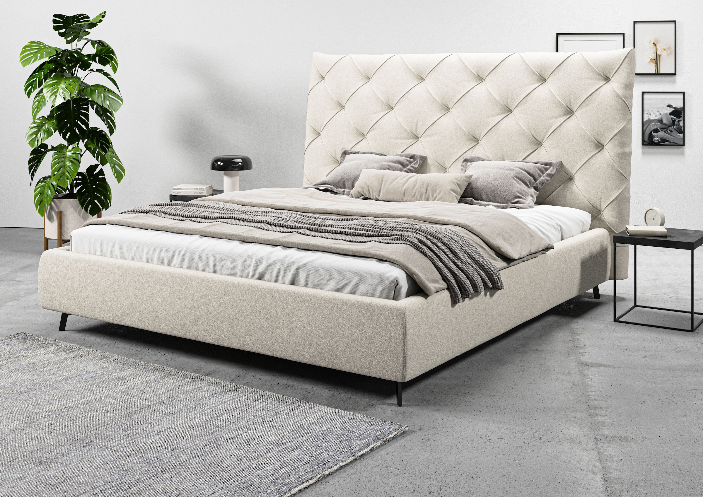 Home affaire Polsterbett "Maxime, in 4 Breiten bis 200cm, auch in Leder" Ko günstig online kaufen