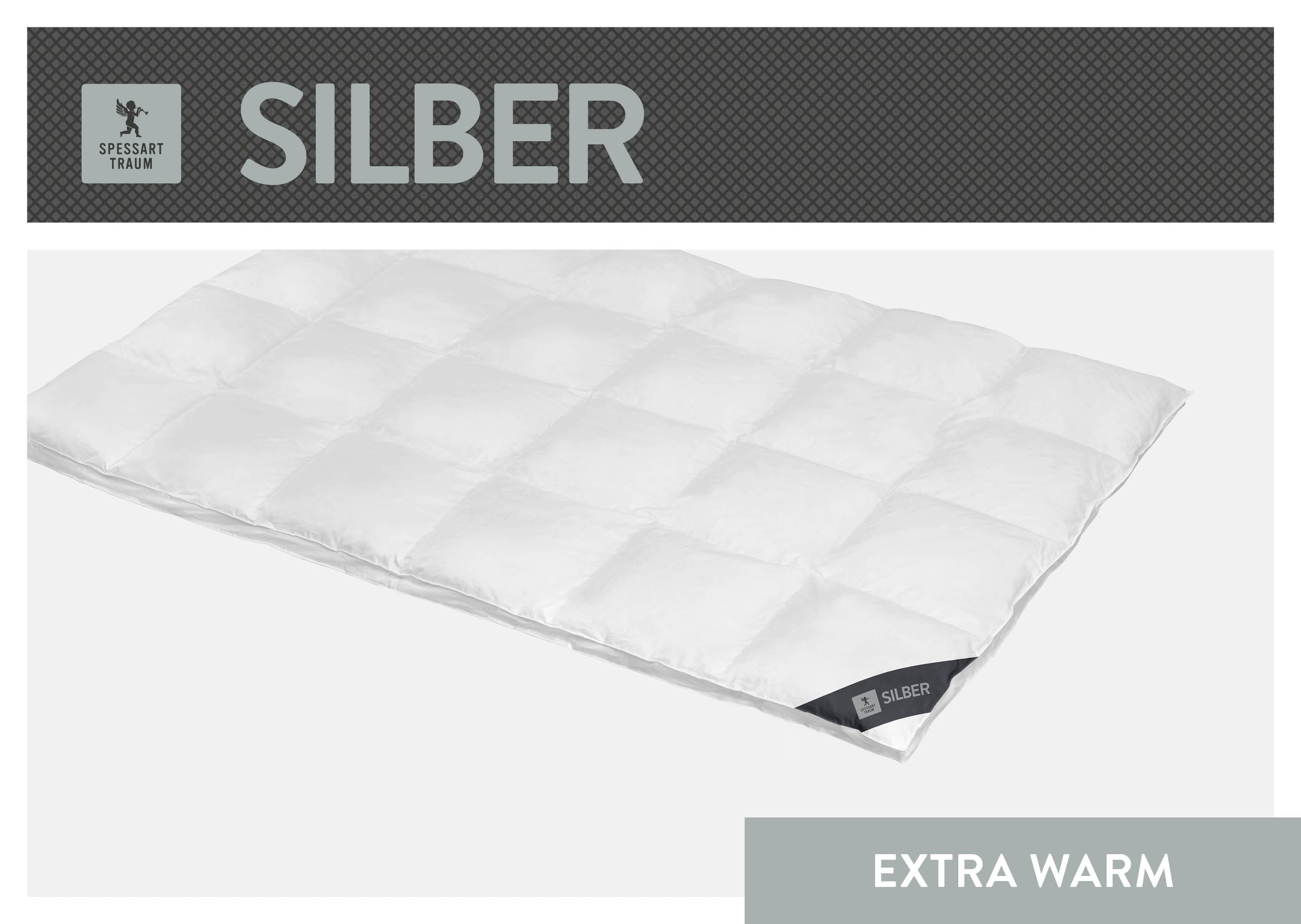 SPESSARTTRAUM Daunenbettdecke "Silber" extrawarm Füllung 100% Daunen 1 Stk. tlg. hergestellt in Deutschland, allergikerfreundlich