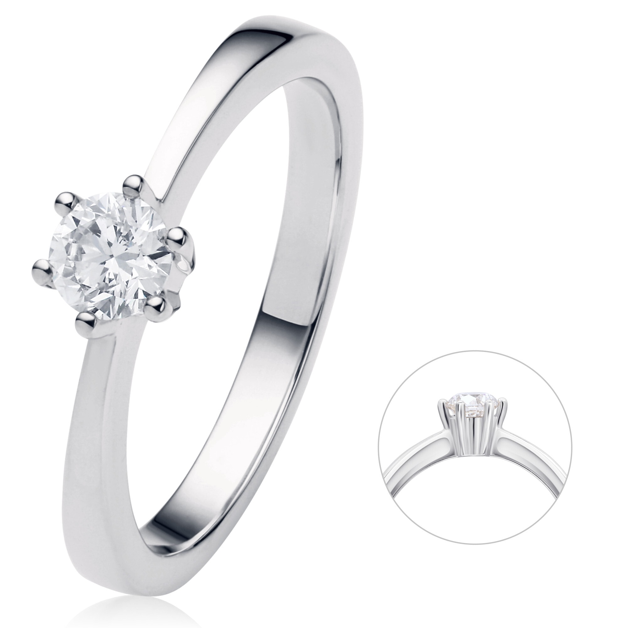 ONE ELEMENT Diamantring »0.25 ct Diamant Brillant Ring aus 750 Weißgold«, Damen Gold Schmuck