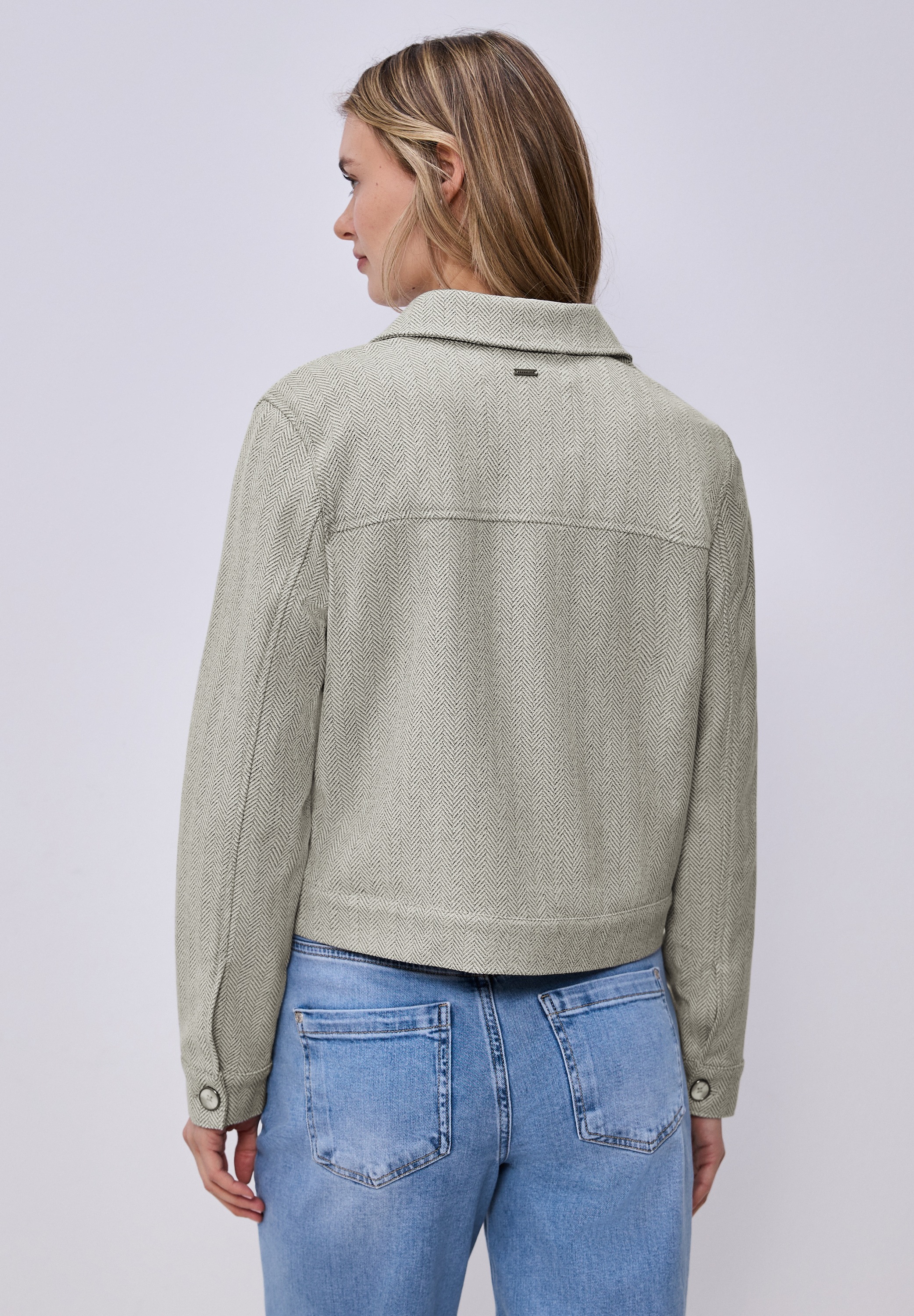 STREET ONE Blouson ohne Kapuze mit Fischgrätmuster und Zipper günstig online kaufen