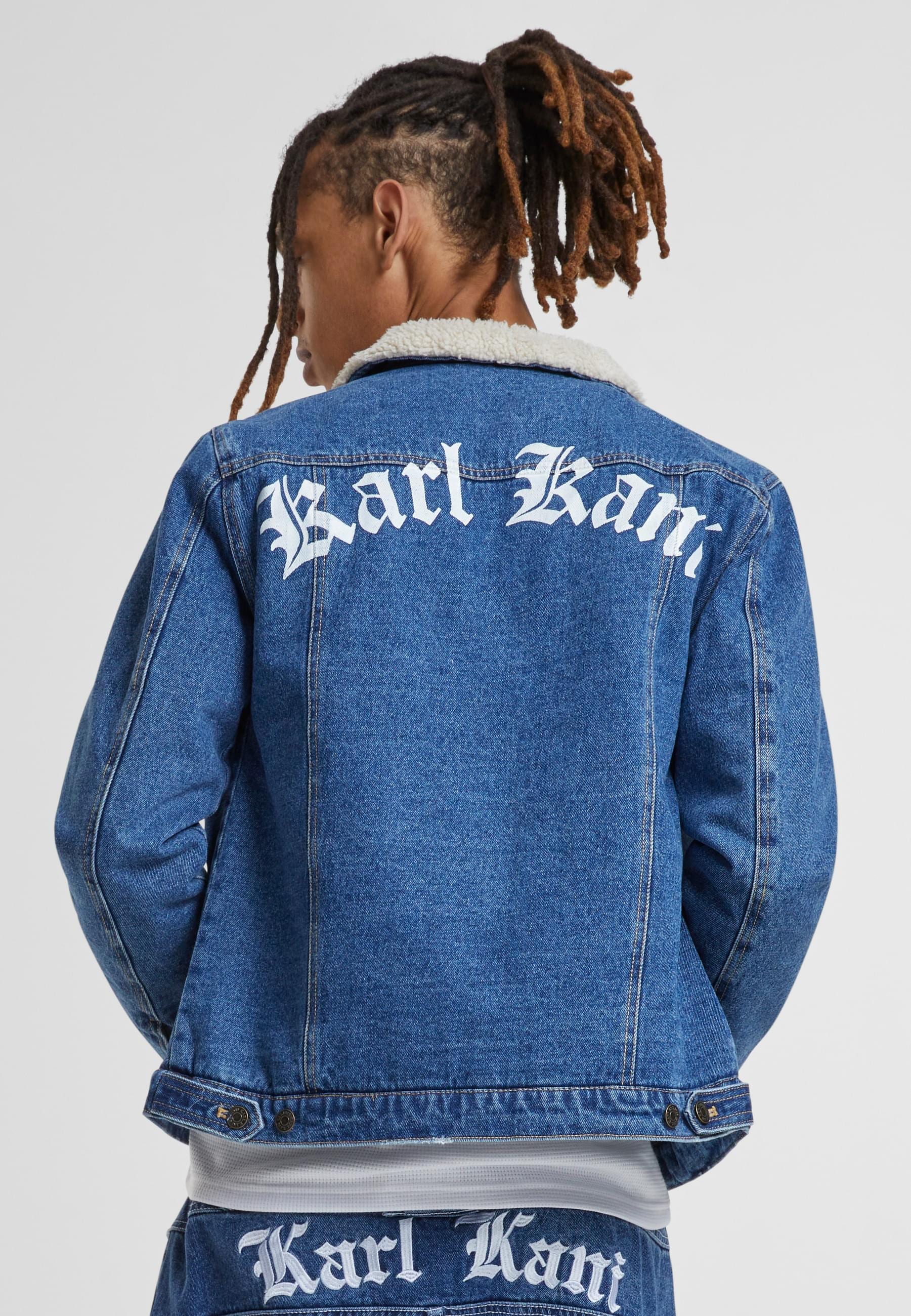 Karl Kani Jeansjacke »Karl Kani Herren KM224-062-1 KK Old English Denim Jacket«, (1 St.), ohne Kapuze