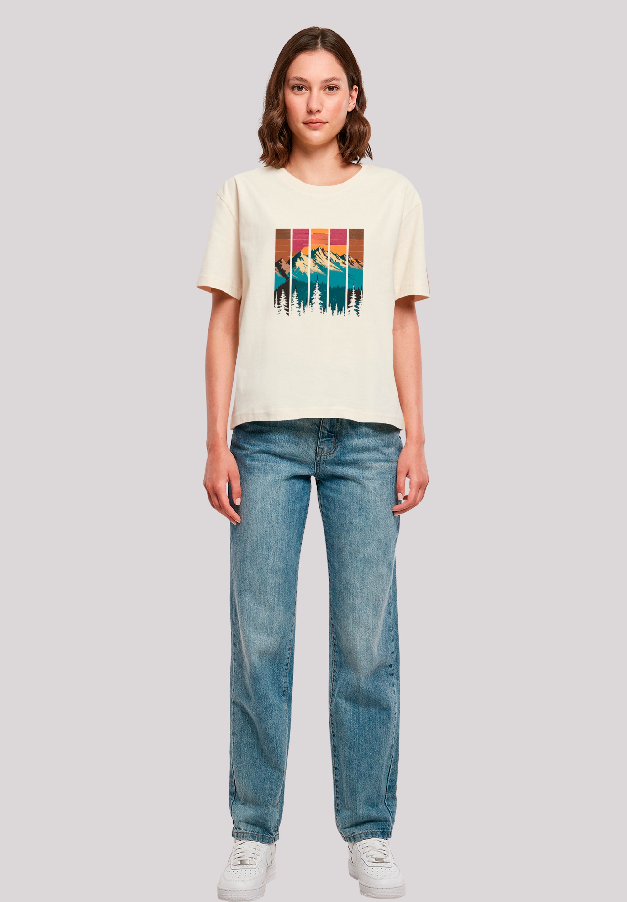 F4NT4STIC T-Shirt »Berg Sonnenuntergang Retro«, Premium Qualität