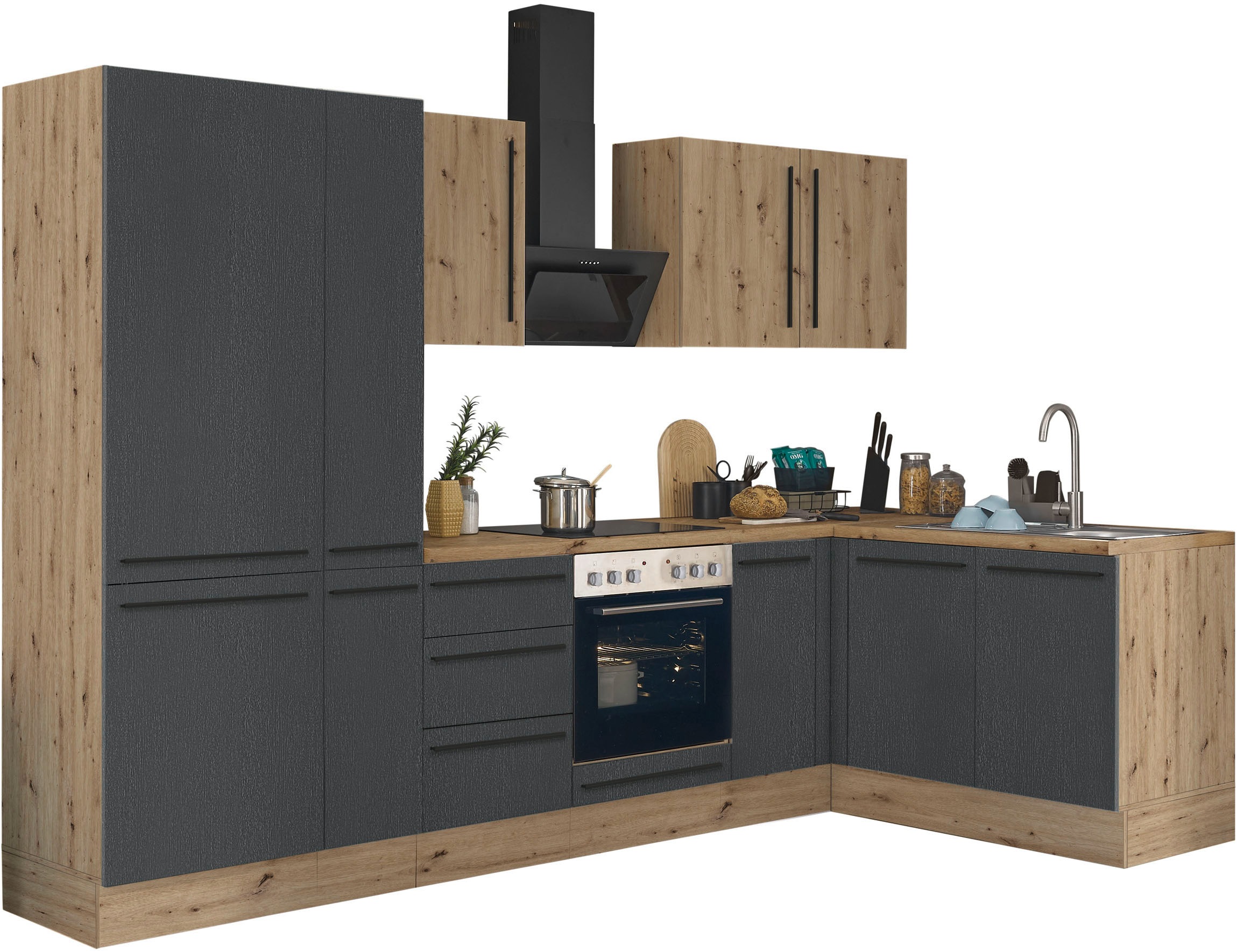 KOCHSTATION Winkelküche "Florida, Stellbreite 300x165 cm" wahlweise mit E-G günstig online kaufen