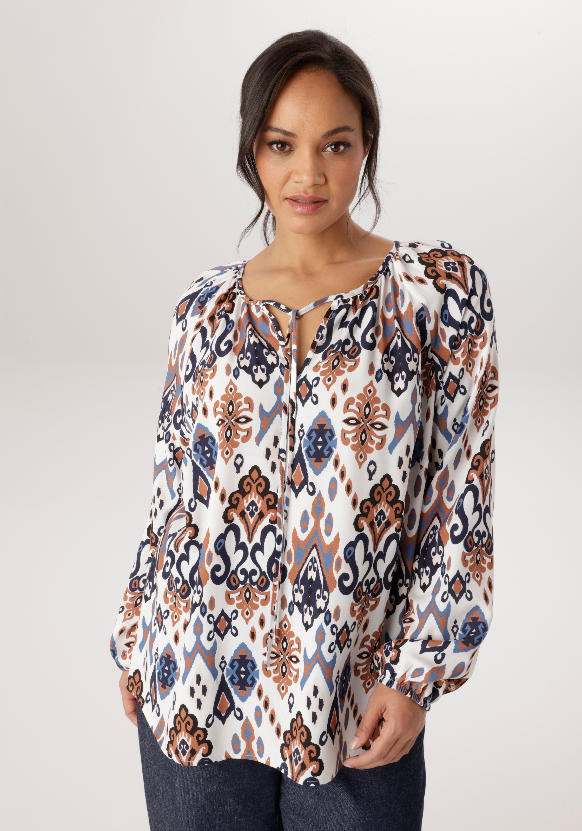 Aniston PLUS Schlupfbluse in Ethnodruck - NEUE KOLLEKTION günstig online kaufen