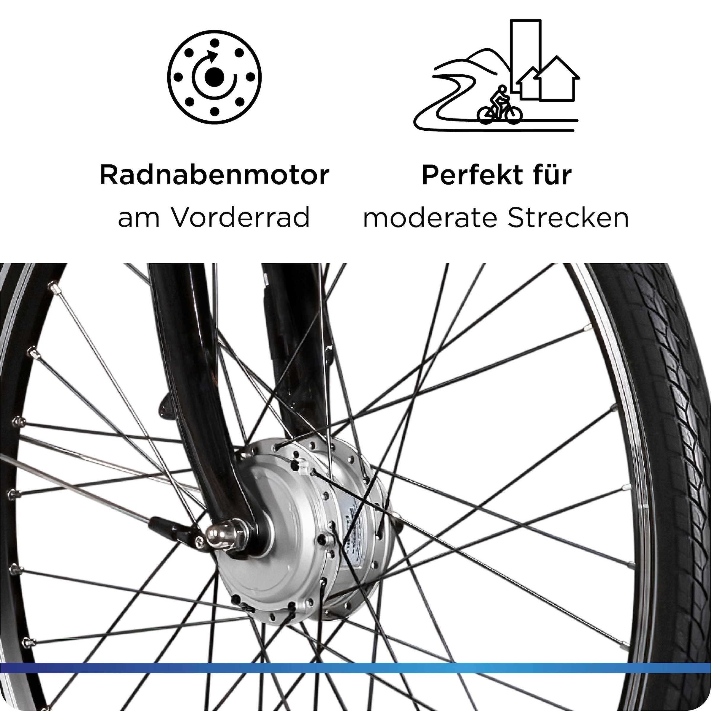 Zündapp E-Bike »Z510«, 3 Gang, Shimano, Nexus SC-3C41, Frontmotor 250 W, Pedelec, Elektrofahrrad für Damen u. Herren