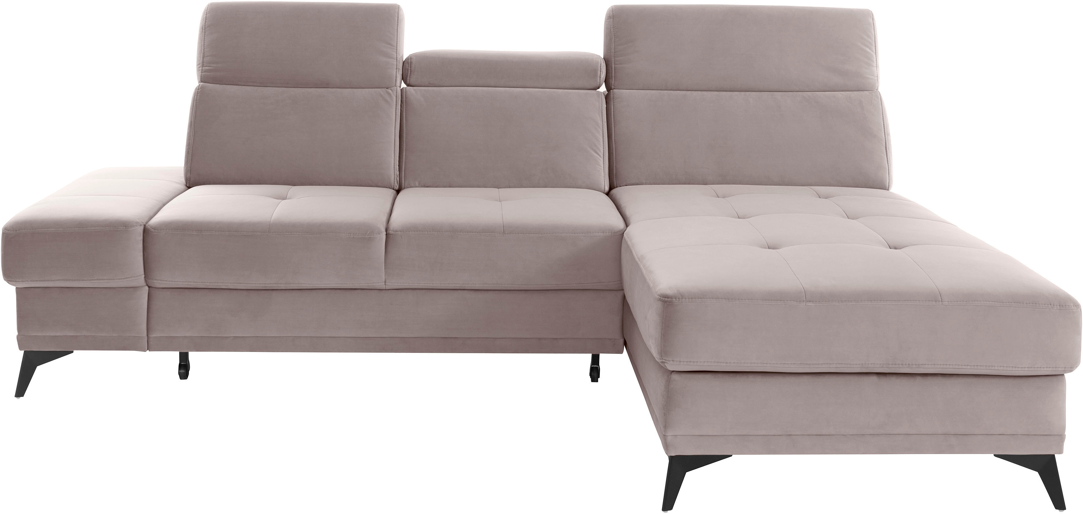 OTTO home Ecksofa "Cardiz L-Form" inkl.Kopfteilverstellung und Federkern wahlweise mit Schlaffunktion