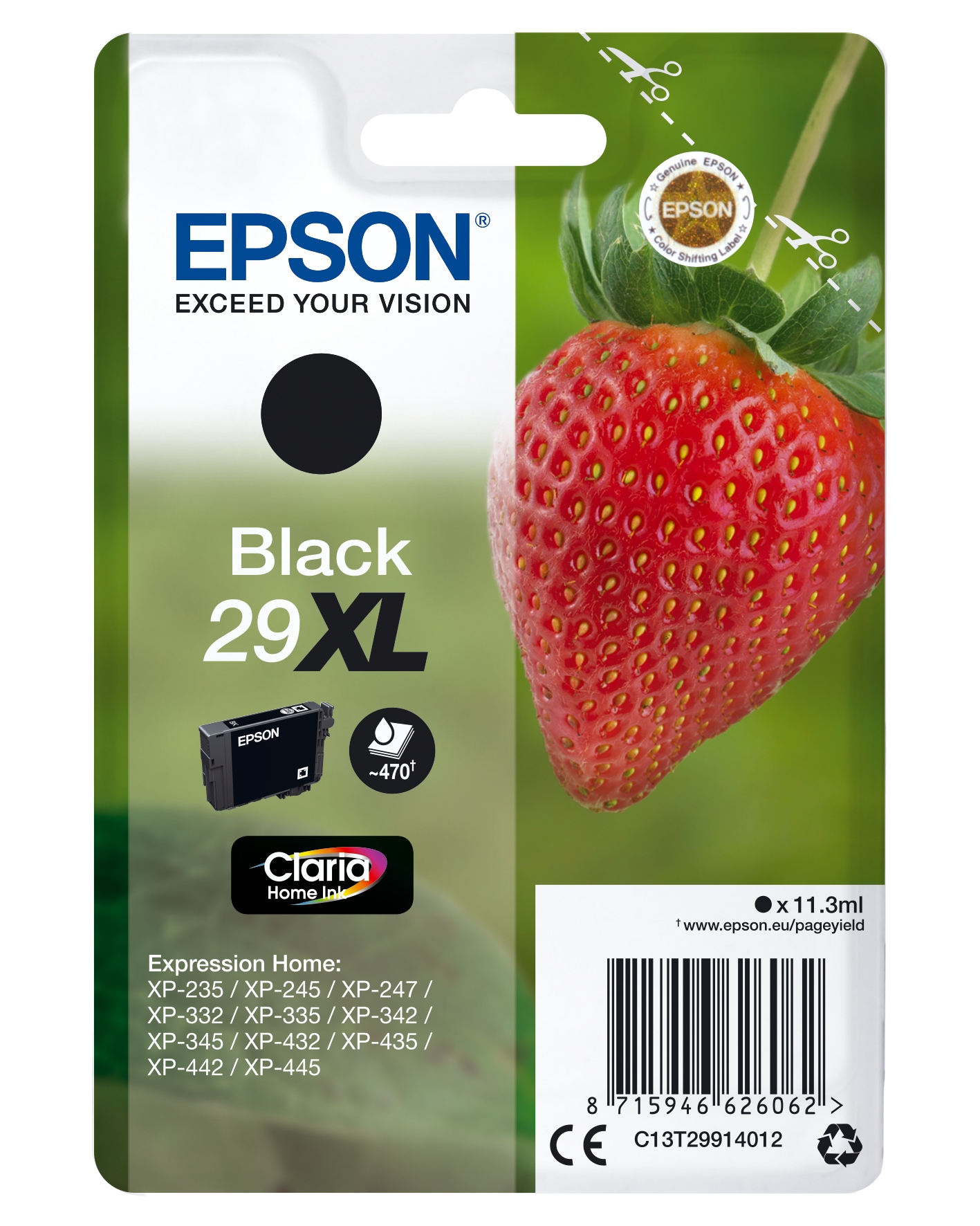 Tintenpatrone »Epson Strawberry Singlepack Black 29XL Claria Home Ink«