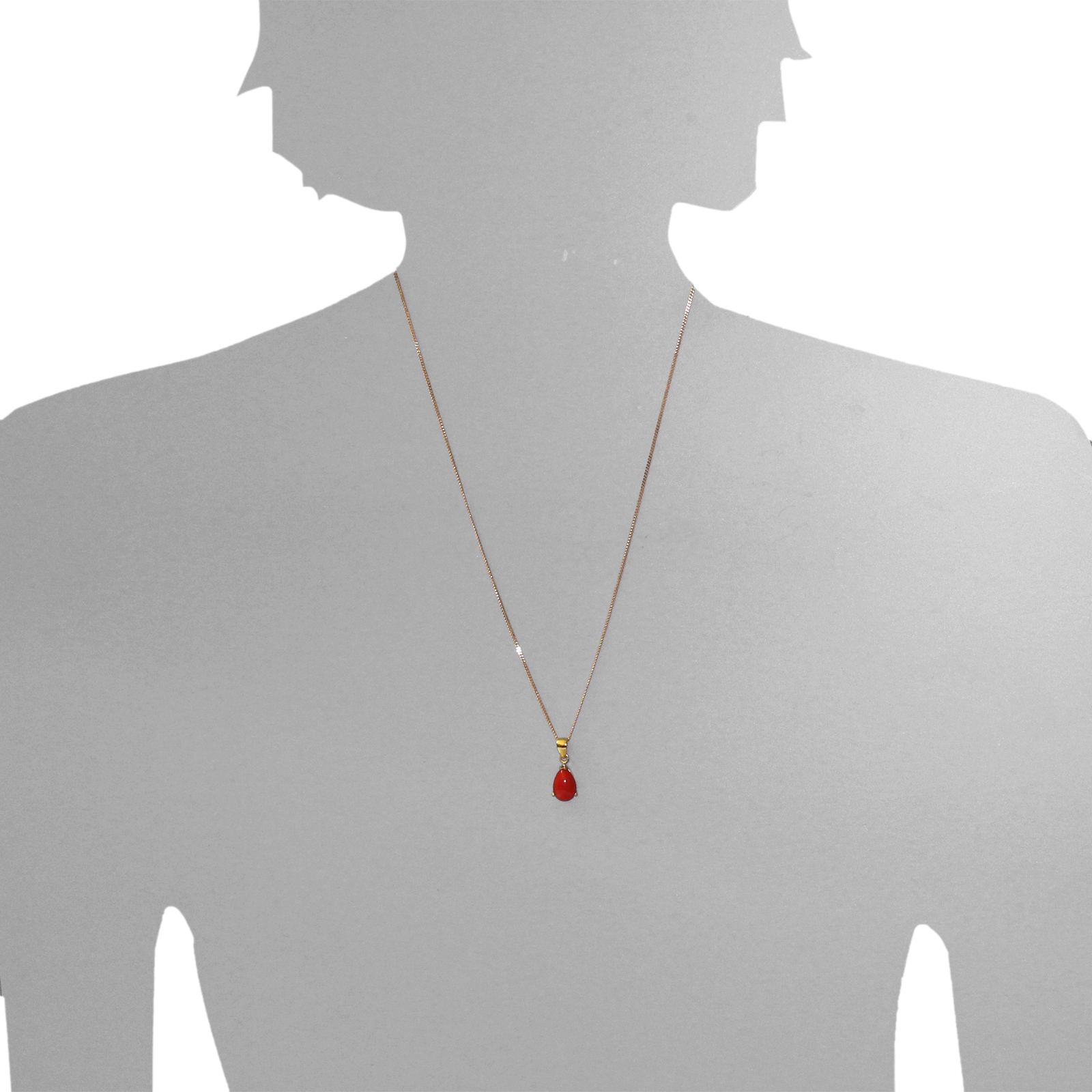 OSTSEE-SCHMUCK Kette und Anhänger Set »- Meret - Gold 333/000 - Koralle«
