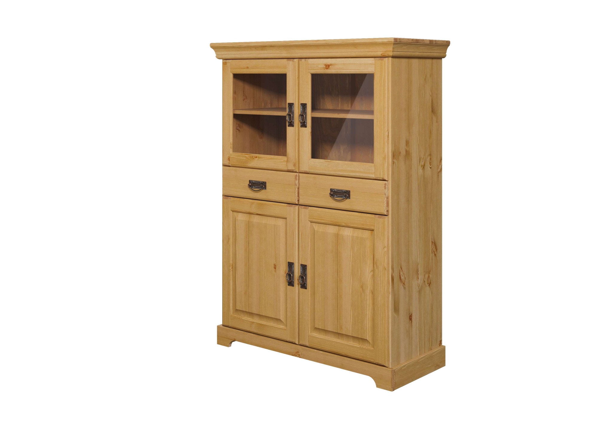 OTTO home Highboard "Rügen" Vitrine im Landhausstil, zertifiziertes Massivholz, Höhe 131 cm