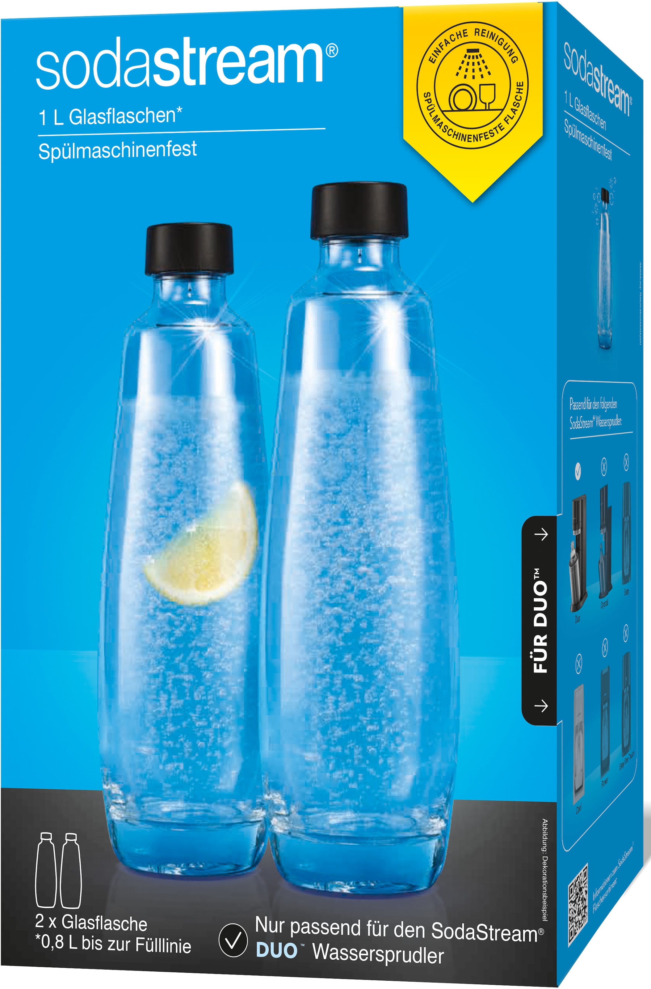 SodaStream DUO Wassersprudler Vorteils-Pack, Titan mit 4 Flaschen