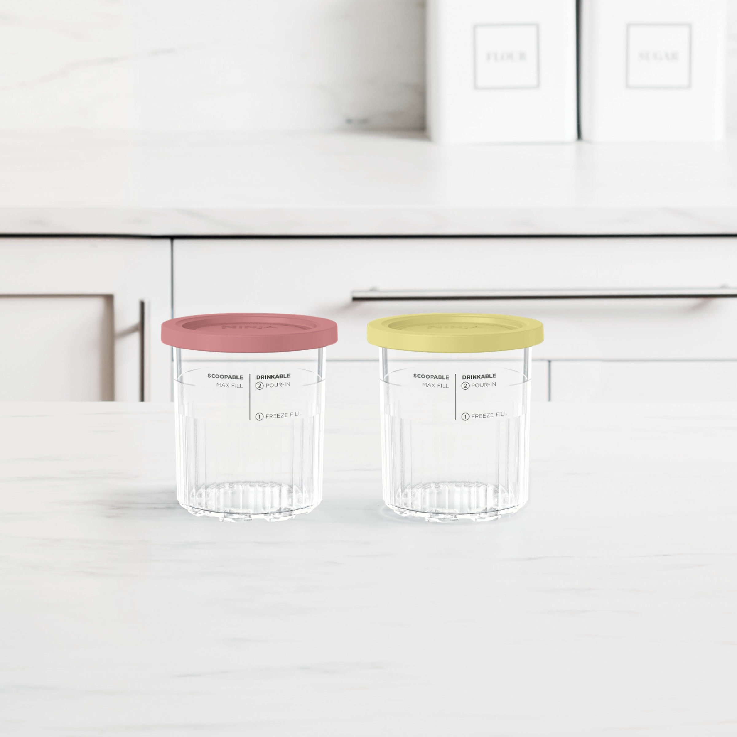 NINJA Eisbereiteraufsatz »Dessert-Behälter mit Deckel, transparent, Deckel (gelb,rosa)« Zubehör für NC501EU