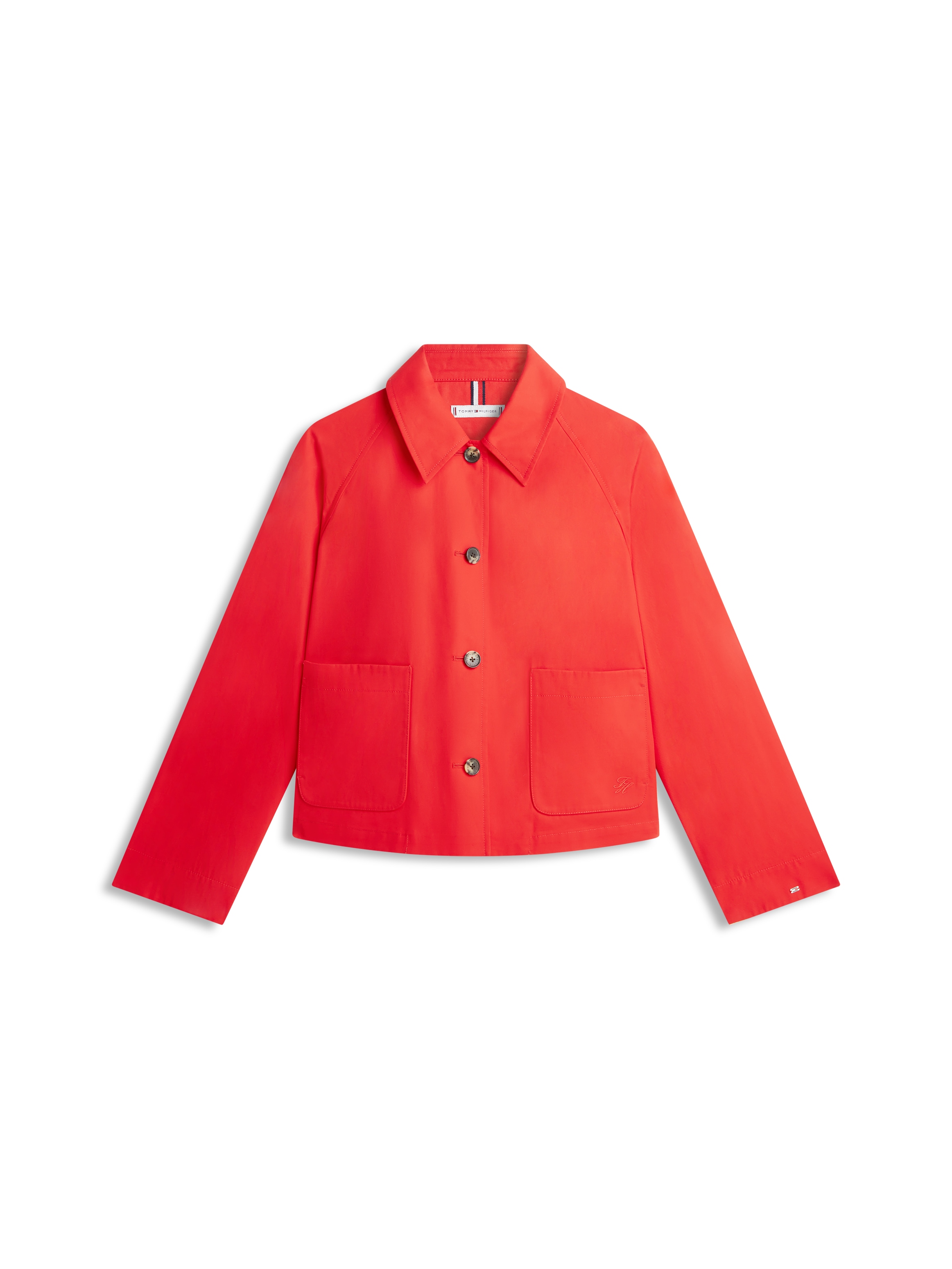 Tommy Hilfiger Kurzjacke »COTTON SHORT JACKET« mit aufgesetzten Taschen, Relaxed Fit