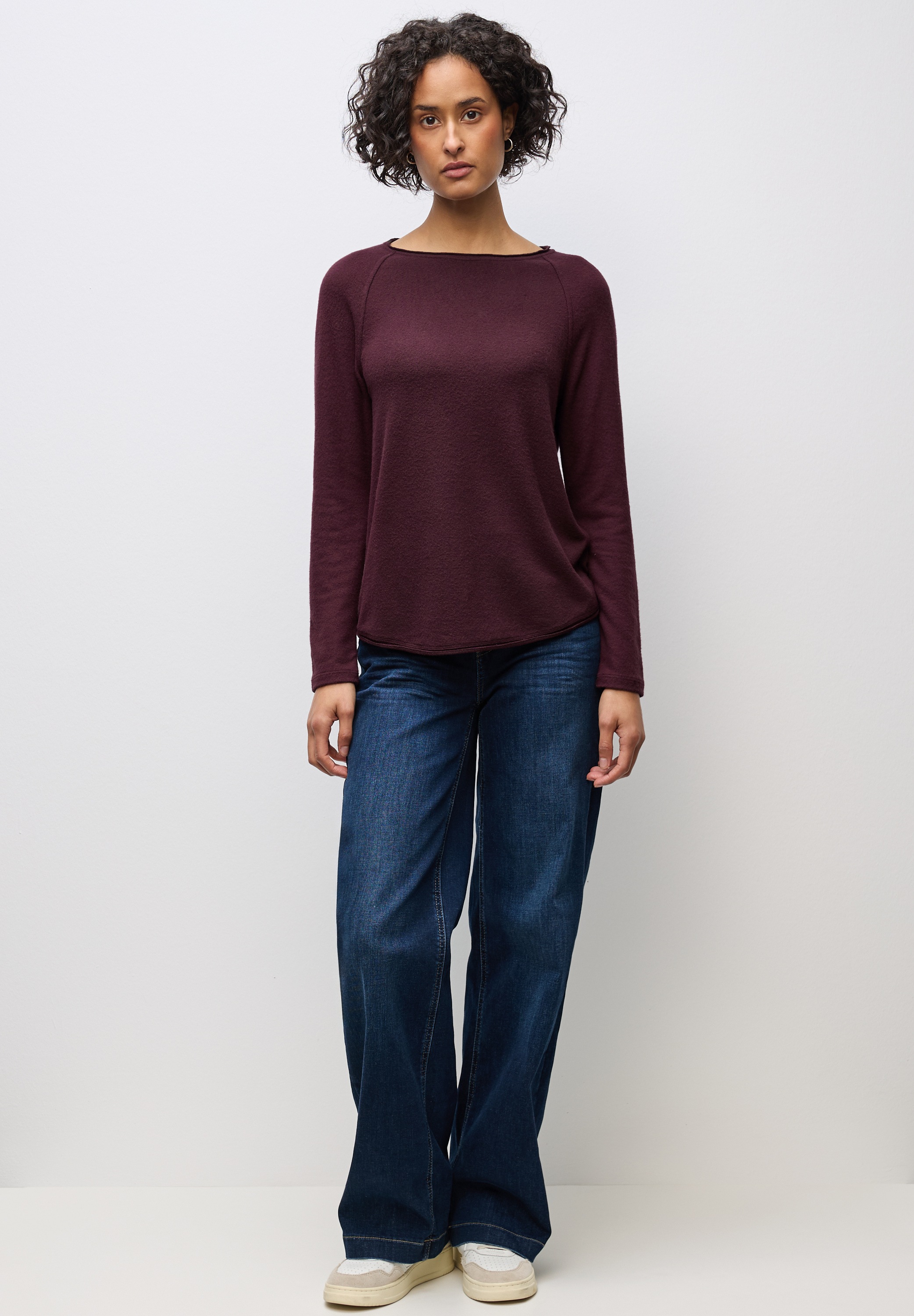 STREET ONE Langarmshirt aus softem Materialmix