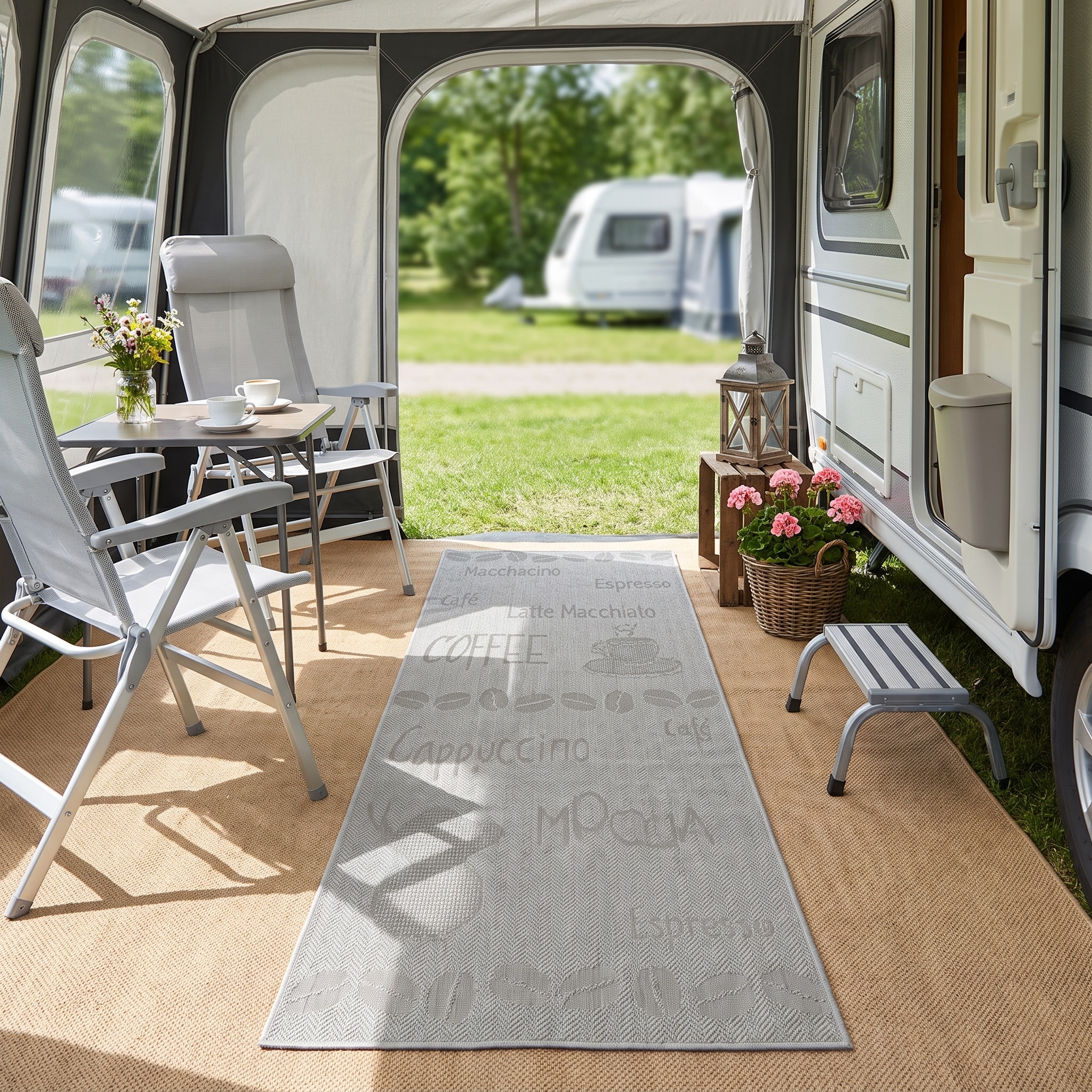 OTTO home Läufer »Coffee, Kaffee-Motive, In- und Outdoor geeignet« rechteckig 5 mm Höhe Wetterfest, UV-beständig, Küchenläufer, Camping, Balkon
