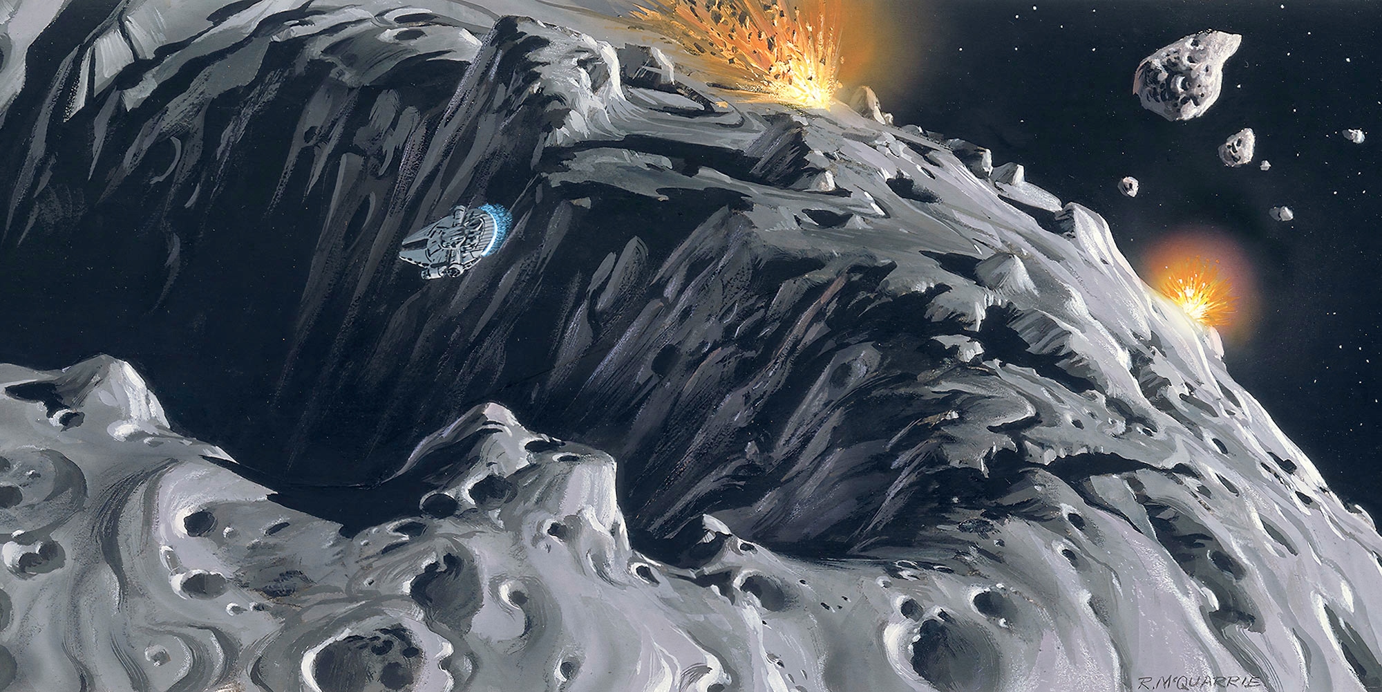 Komar Vliestapete "Star Wars Classic RMQ Asteroid", 500x250 cm (Breite x Höhe)