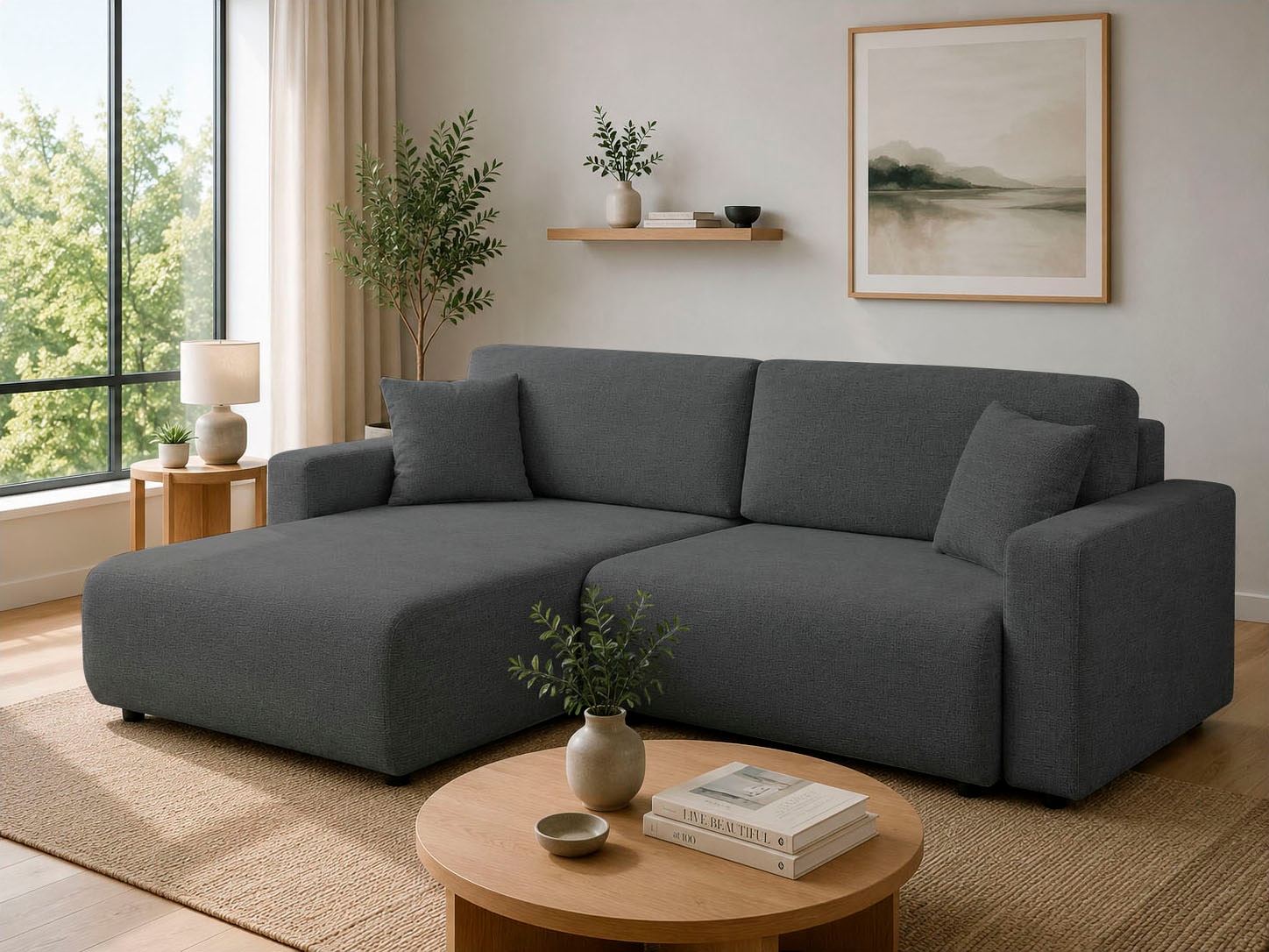 OTTO home Ecksofa "TILLIE L-Form, 229 cm - OTTO. Verlässliche Qualität." Schlaffunktion (132/194), Bettkasten, Struktur-Bezug