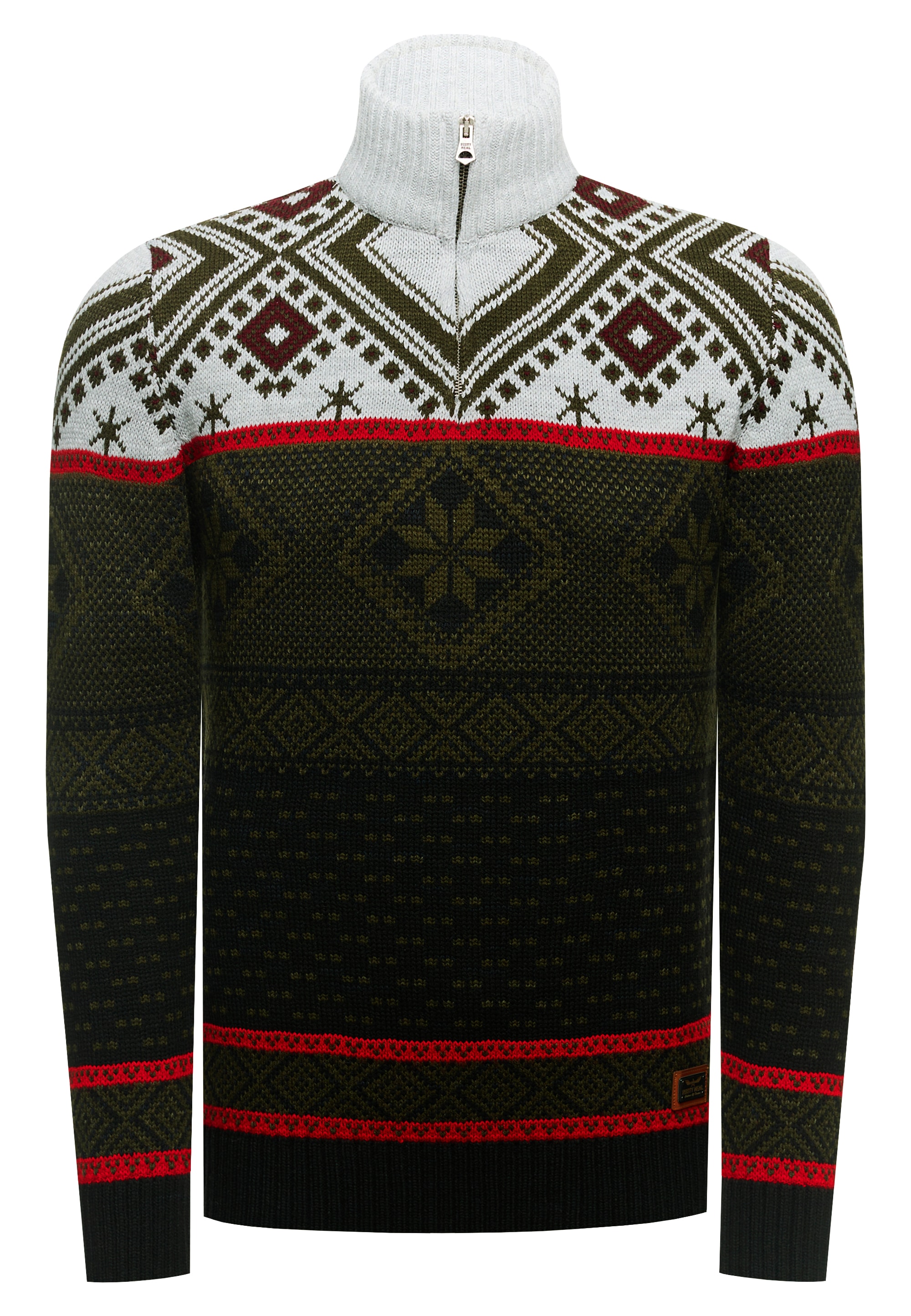 Rusty Neal Strickpullover, mit winterlichem Muster