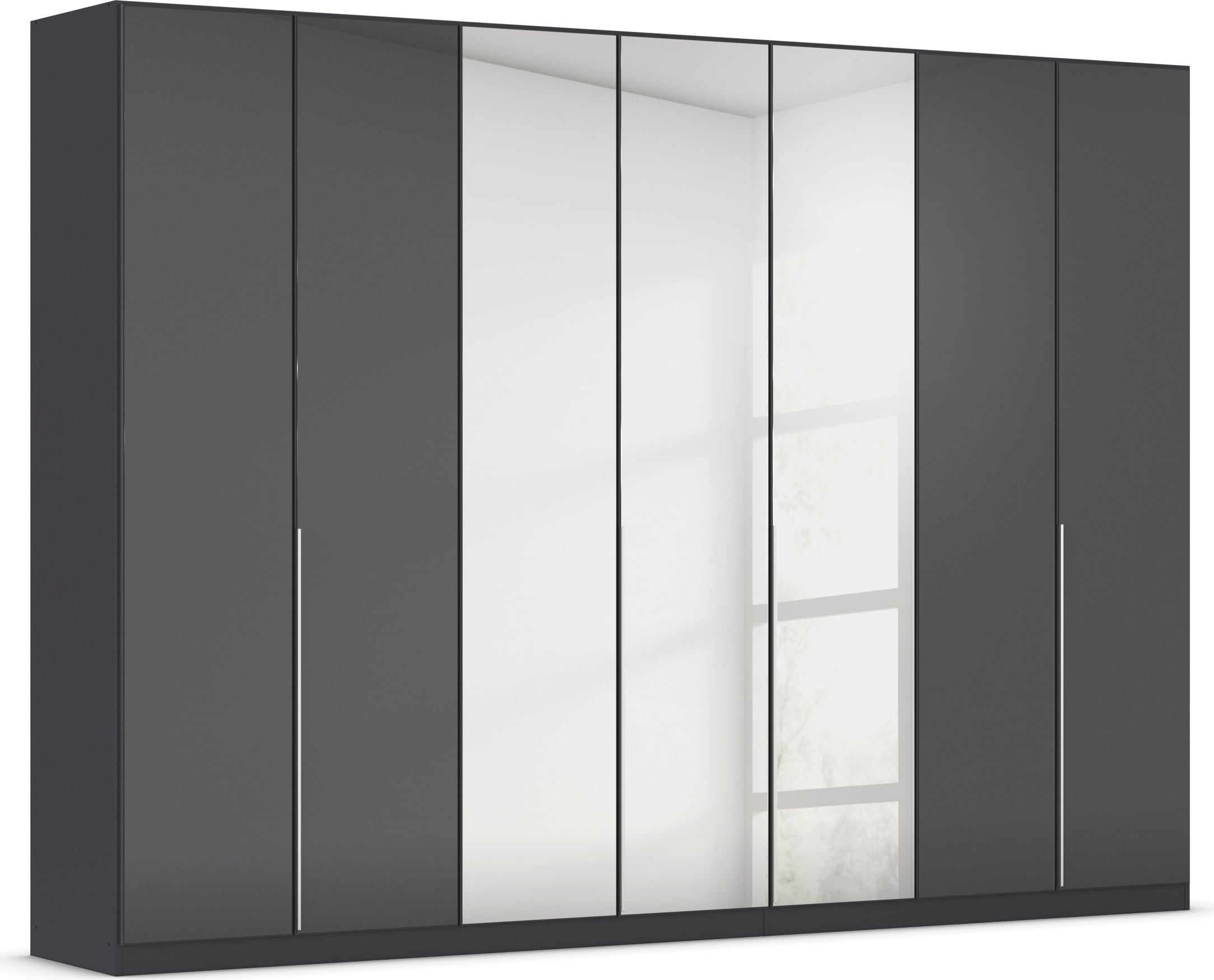 OTTO home Drehtürenschrank "Kleiderschrank Schrank Garderobe AGORDO mit Glasfront und Spiegel" in zwei Griff-Farben, Breiten 91-405 cm, durchdachte Innenausstattung, in 8 Breiten und 2 Höhen MADE IN GERMANY