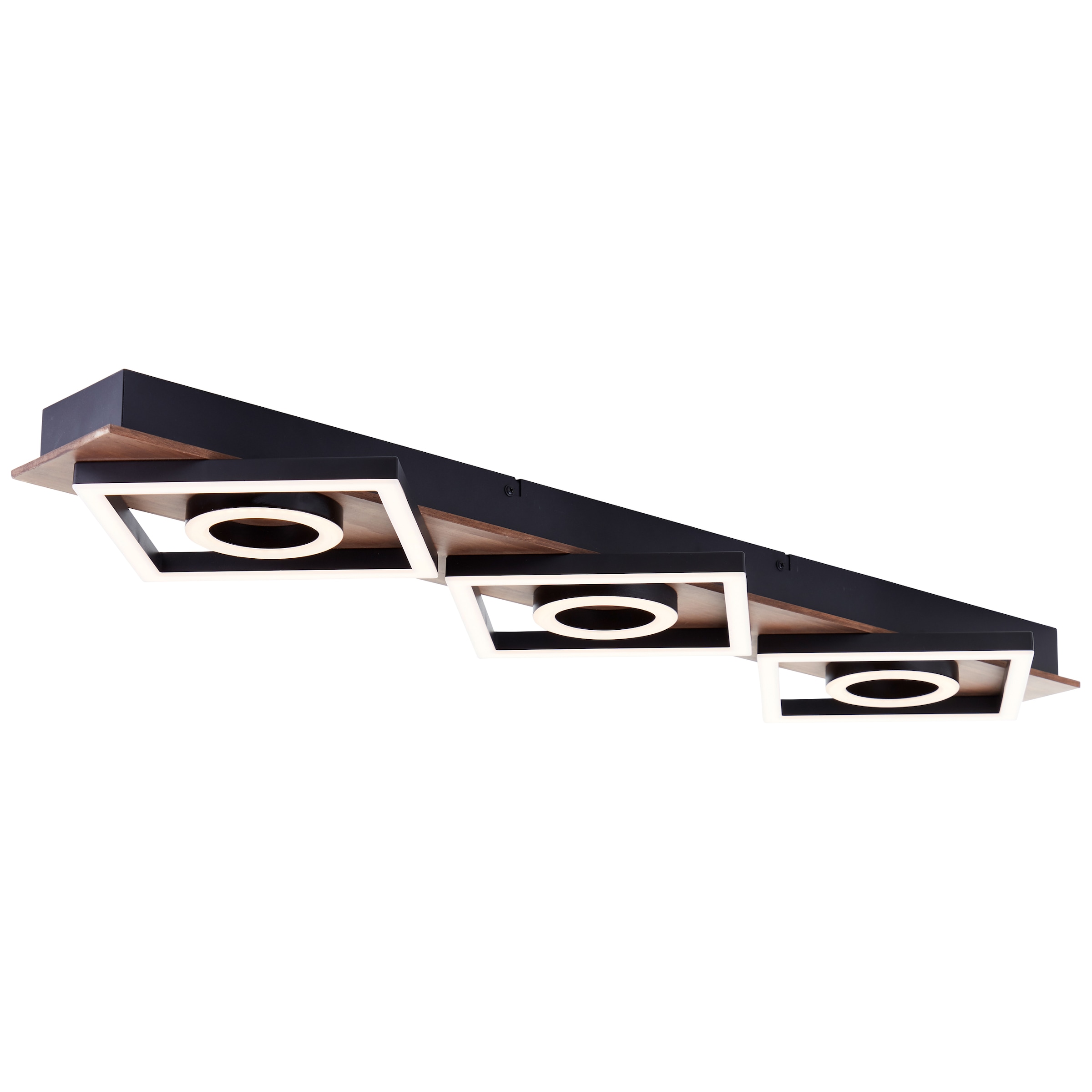 LED Deckenleuchte »Maureen«, 88 x 28 cm, 3900 lm, 3-Stufen-dimmbar, 3000 K, Metall/Holz