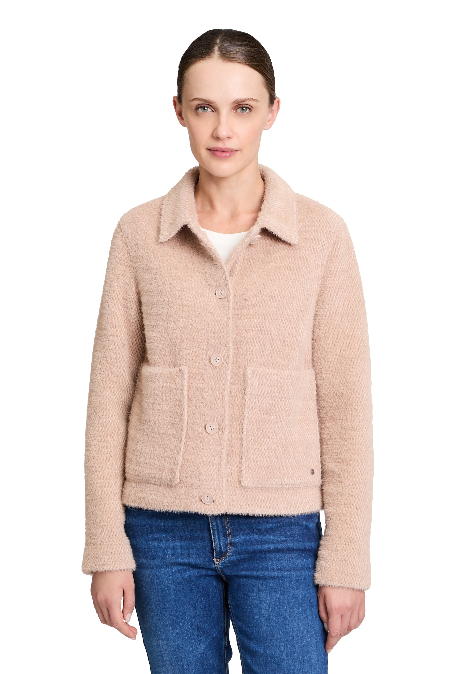 Betty&Co Sweatjacke "Betty & Co Casual-Jacke mit Kragen", Struktur