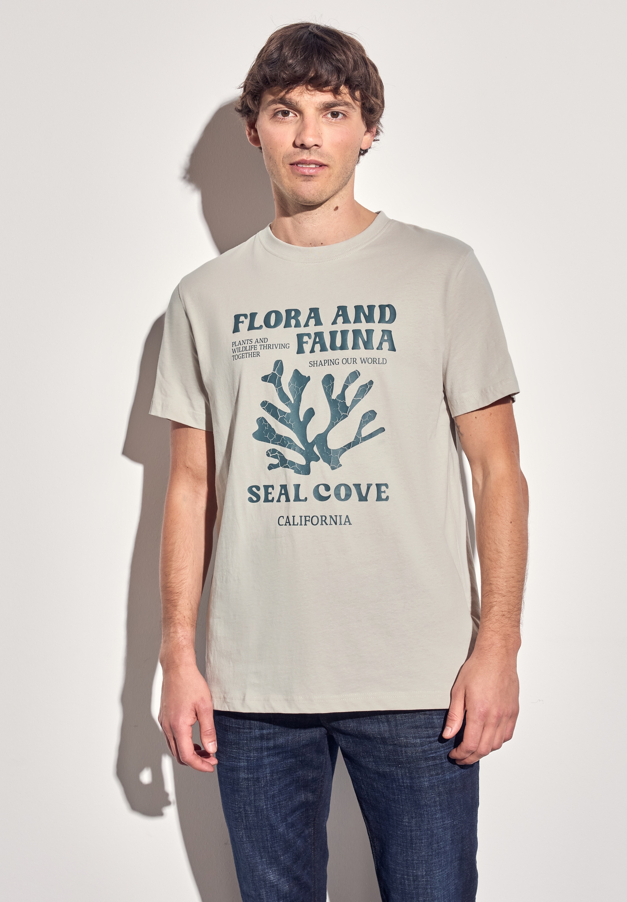 STREET ONE MEN T-Shirt, mit Rundhalsausschnitt günstig online kaufen