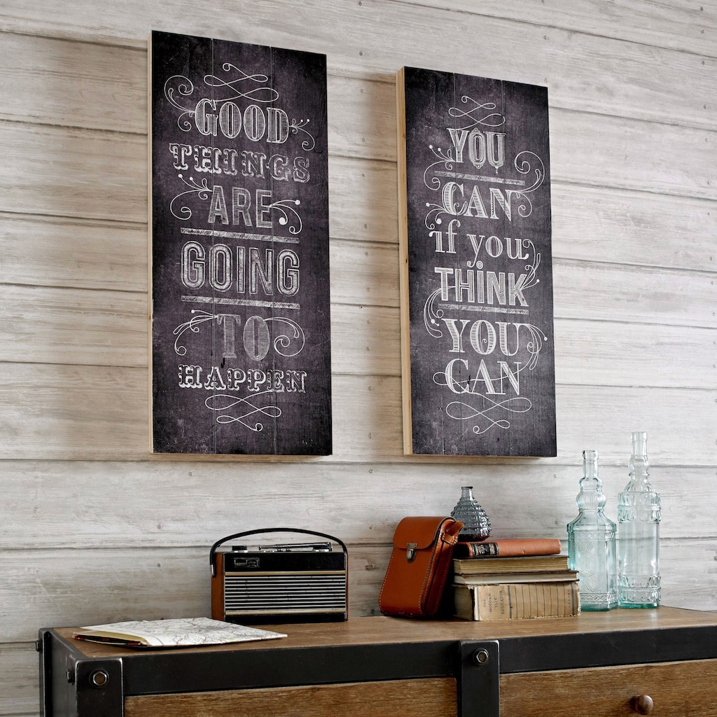 Art for the home Holzbild »Good Things«, Sprüche & Texte