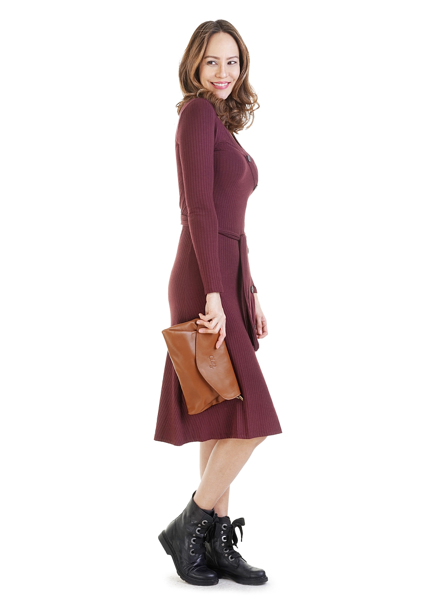Cluty Abendtasche, echt Leder, Made in Italy