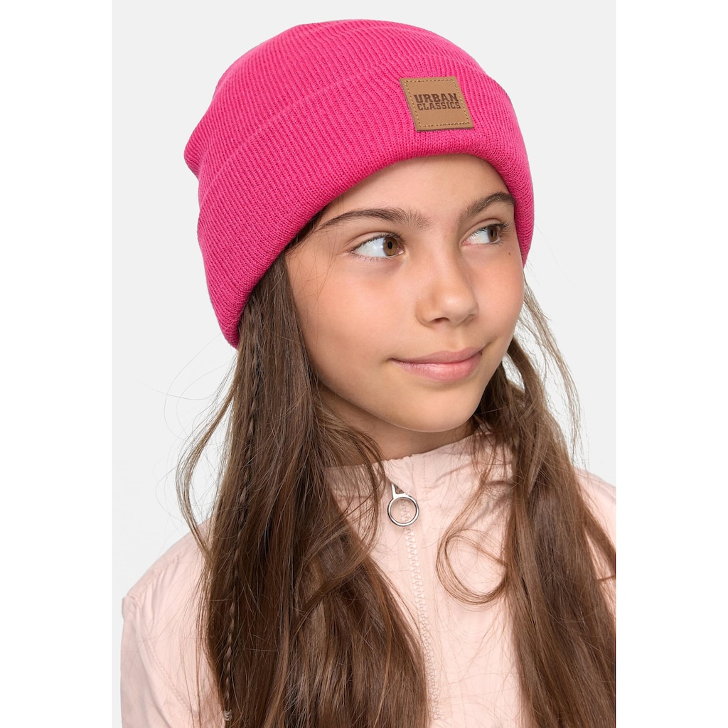 URBAN CLASSICS Beanie »Urban Classics Damen Logopatch Beanie Kids 2-Pack«, (1 St.)