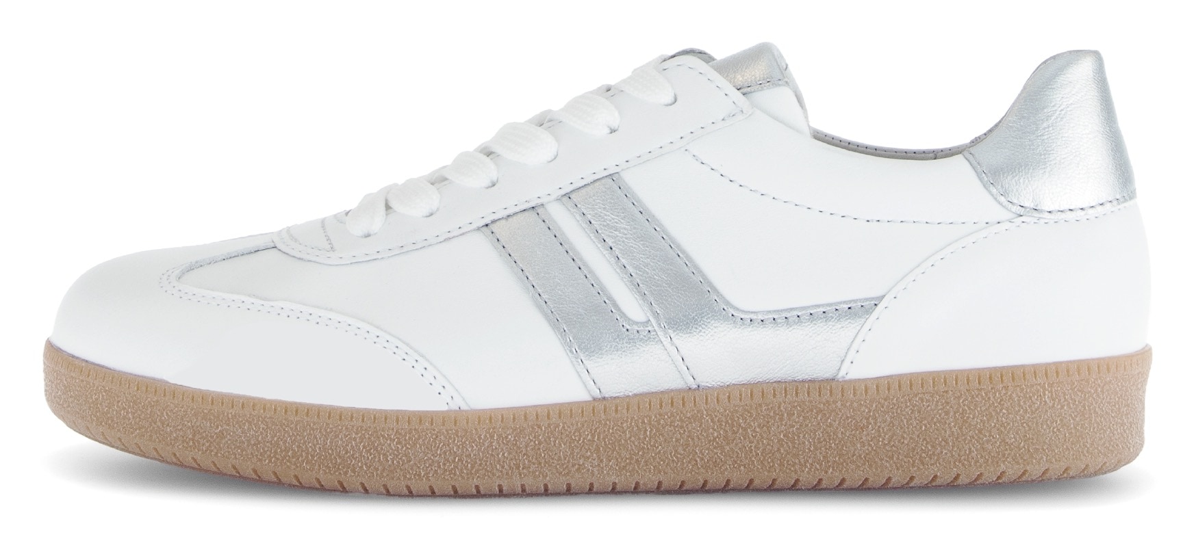 Gabor Plateausneaker, Freizeitschuh, Halbschuh, Schnürer, Kontrastbesatz in Metallic-Optik
