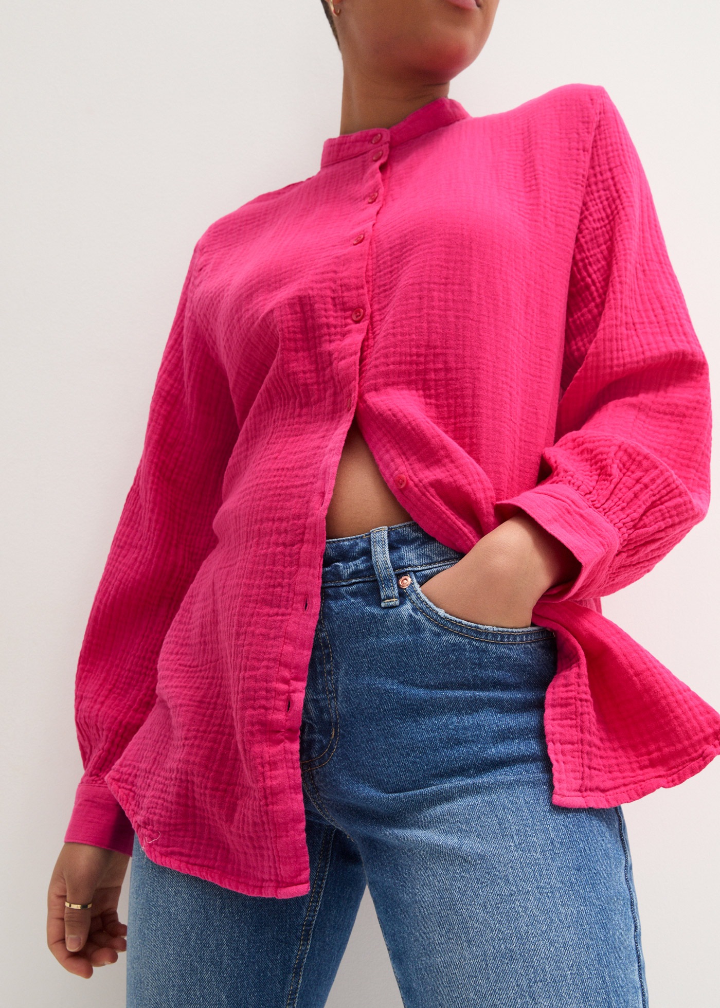 Thumbnail - bonprix Langarmbluse "Musselin-Longbluse aus Baumwolle", Musselin-Longbluse aus Baumwolle