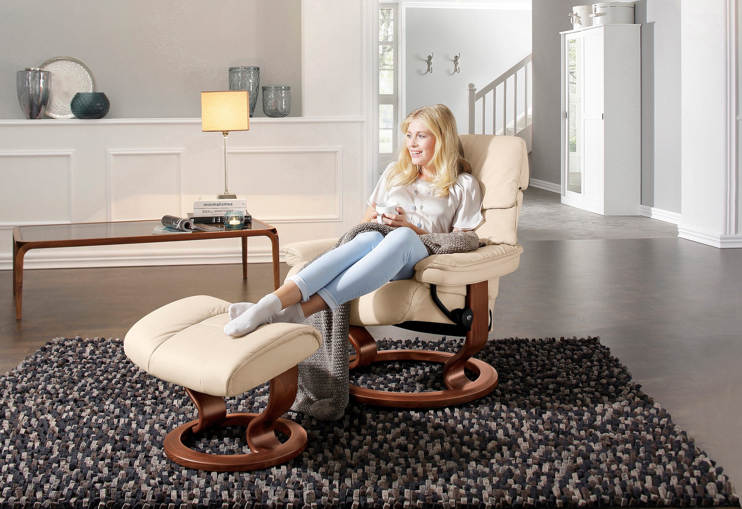 Stressless Relaxsessel "Ruby", mit Classic Base, Größe M, Gestell Eiche, Wenge, Braun & Schwarz