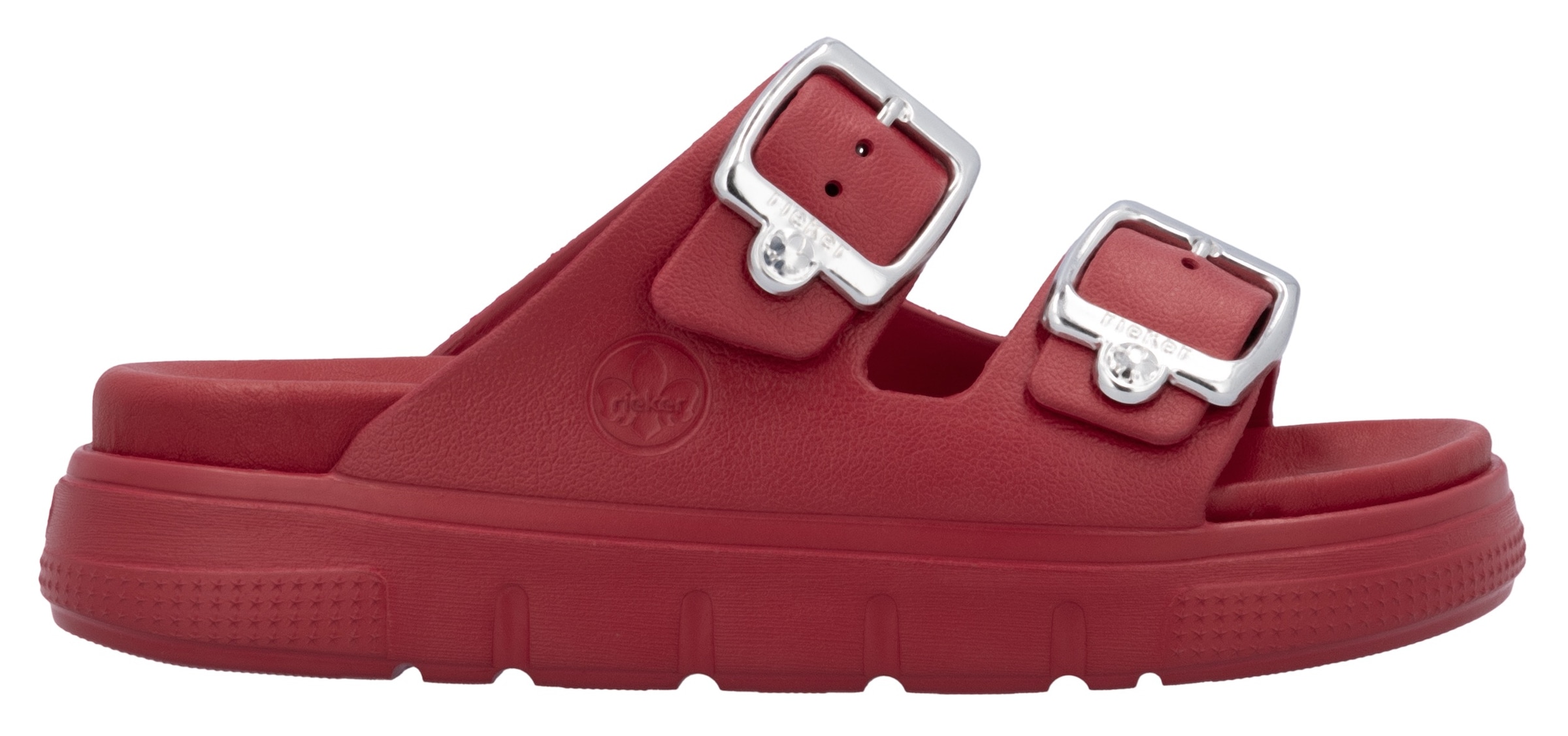 Rieker Pantolette, Plateau, Sommerschuh, Schlappen in Weite G (=weit)
